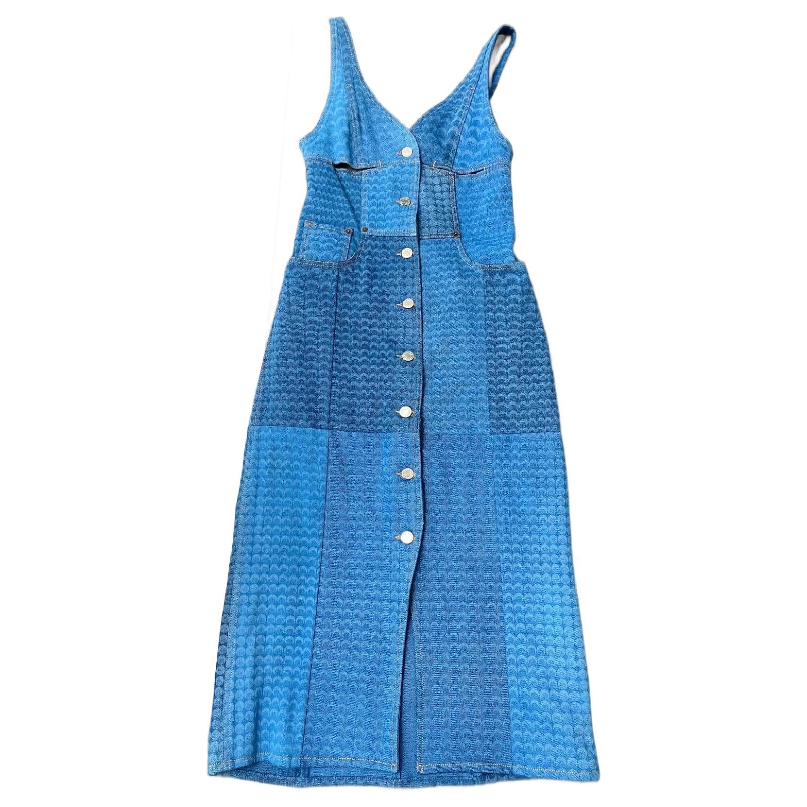 Marine Serre Vestiti Blu Cotone Joli Closet