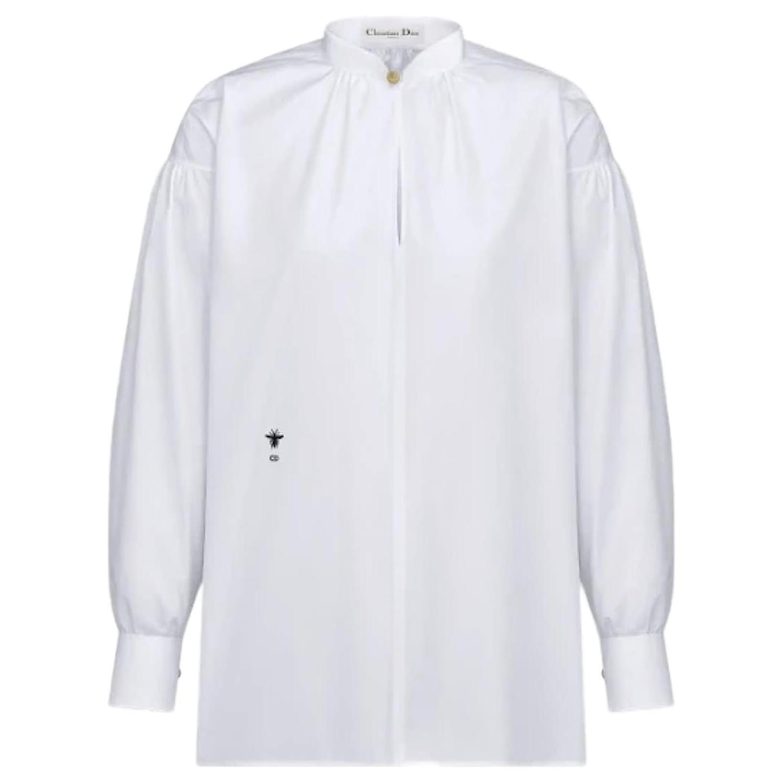 Christian Dior Top Bee Embroidery White Cotton ref.2233334 - Joli