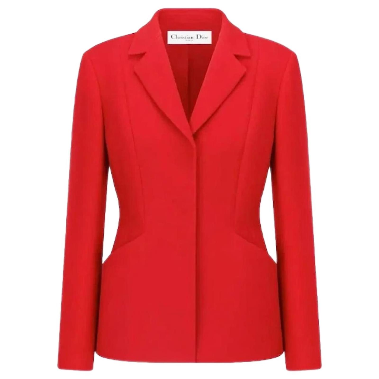 Christian Dior Red Bar Jacket Silk Wool ref.2233344 - Joli Closet