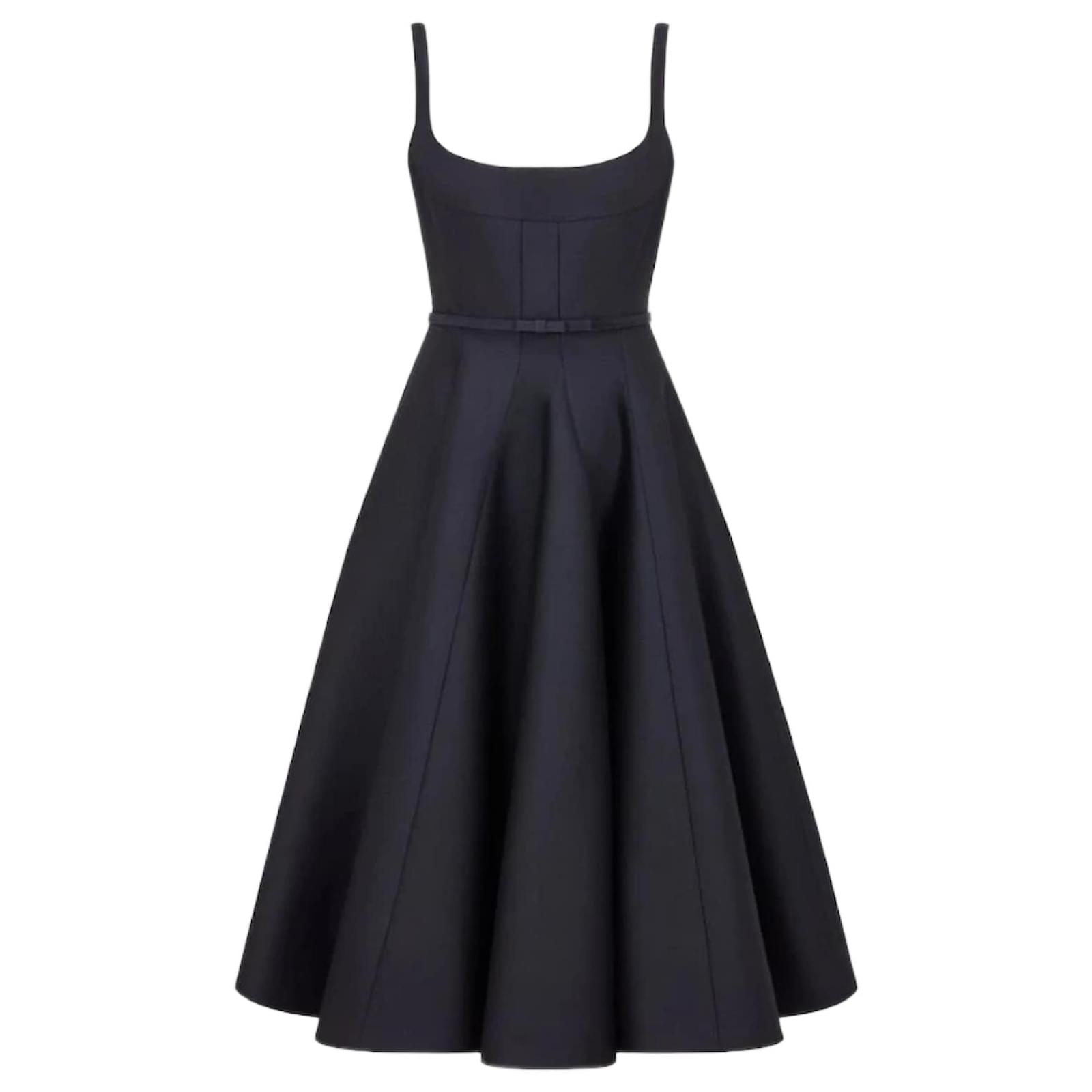 Christian Dior Shanghai Navy Dress Navy blue Silk Wool ref.2233346