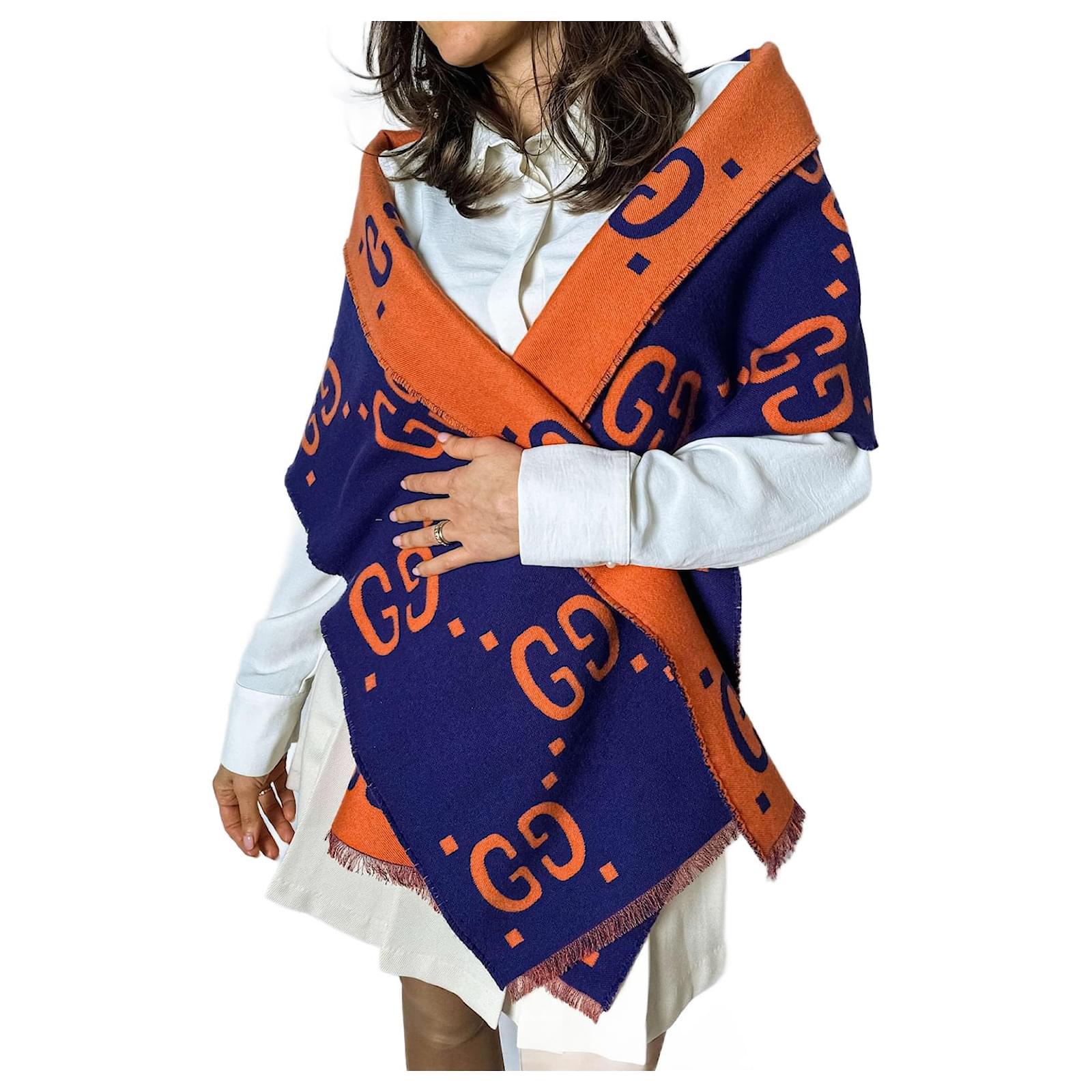 Gg Jacquard Sciarpa Gucci Borchie Gucci Sciarpa In Lana GG