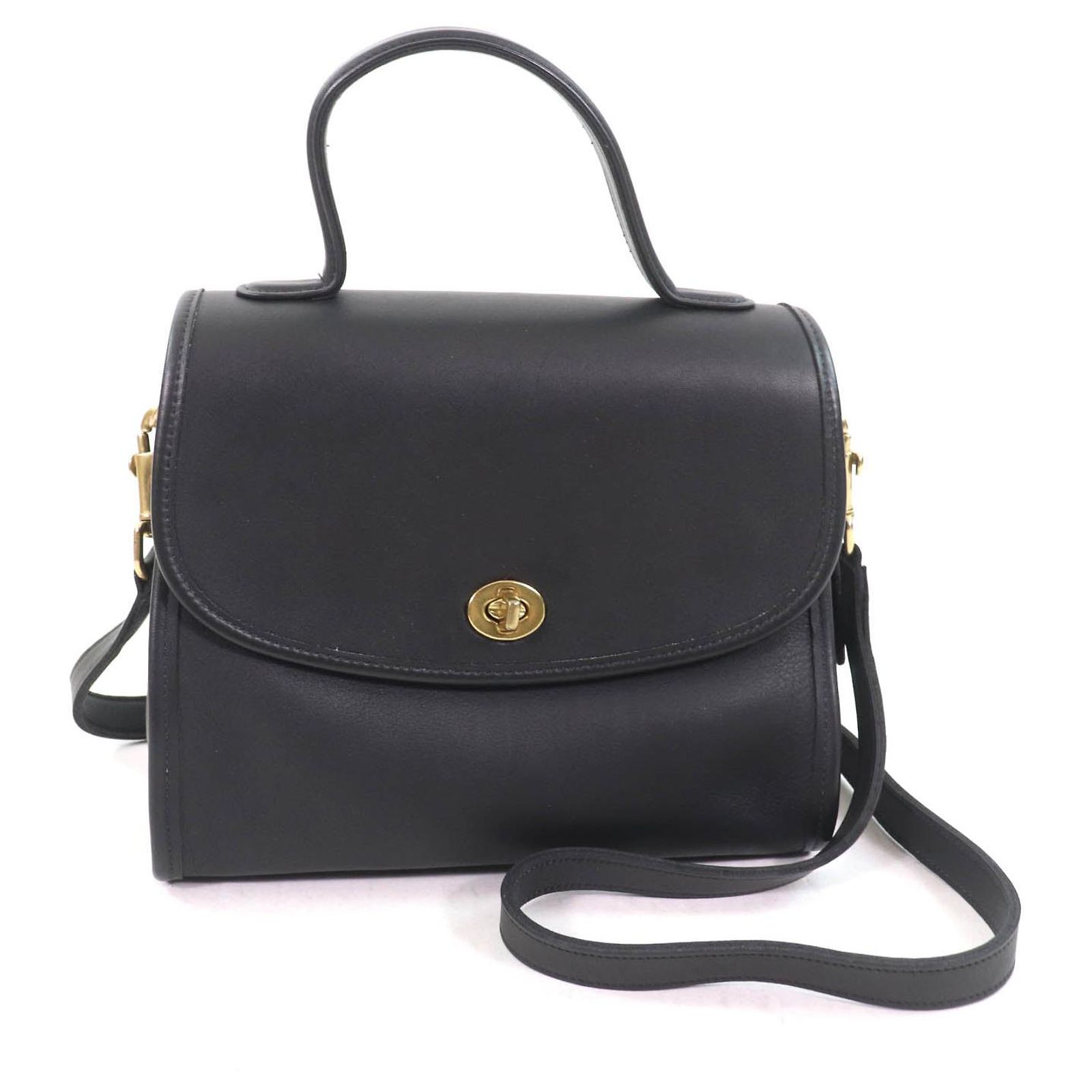Coach Old Coach Charm Glove Leather 2way Shoulder Bag Black ref 
