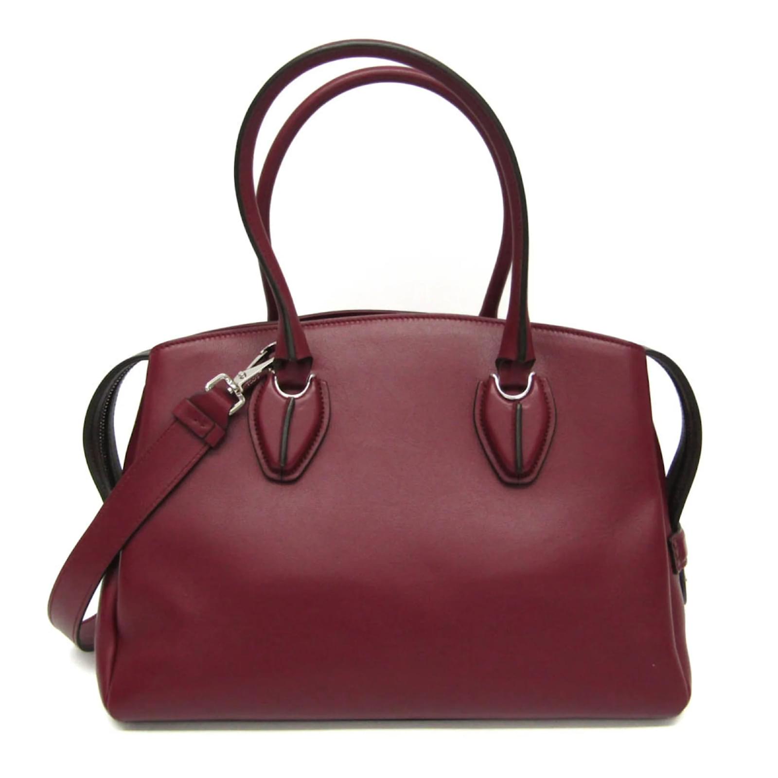 Tod's D-Styling Women's Leather Handbag Dark red Dark brown ref