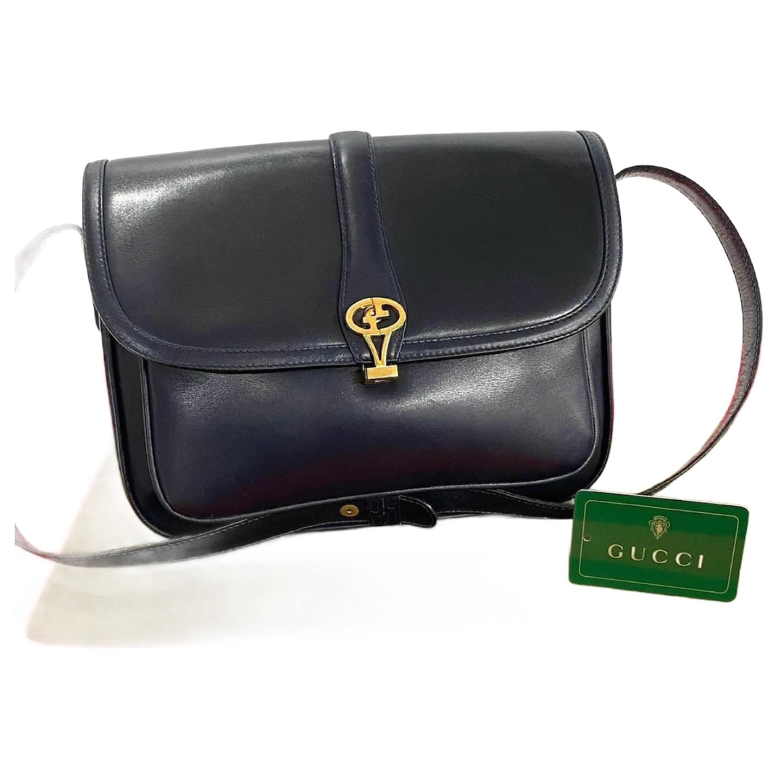 Gucci Old Gucci Calf Leather Shoulder Bag Blue ref.2237200 - Joli 