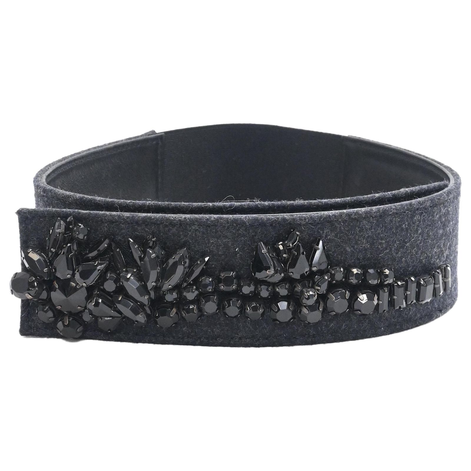 Marni Beaded Belt in Black Wool Velvet ref.2239637 - Joli Closet display picture 2