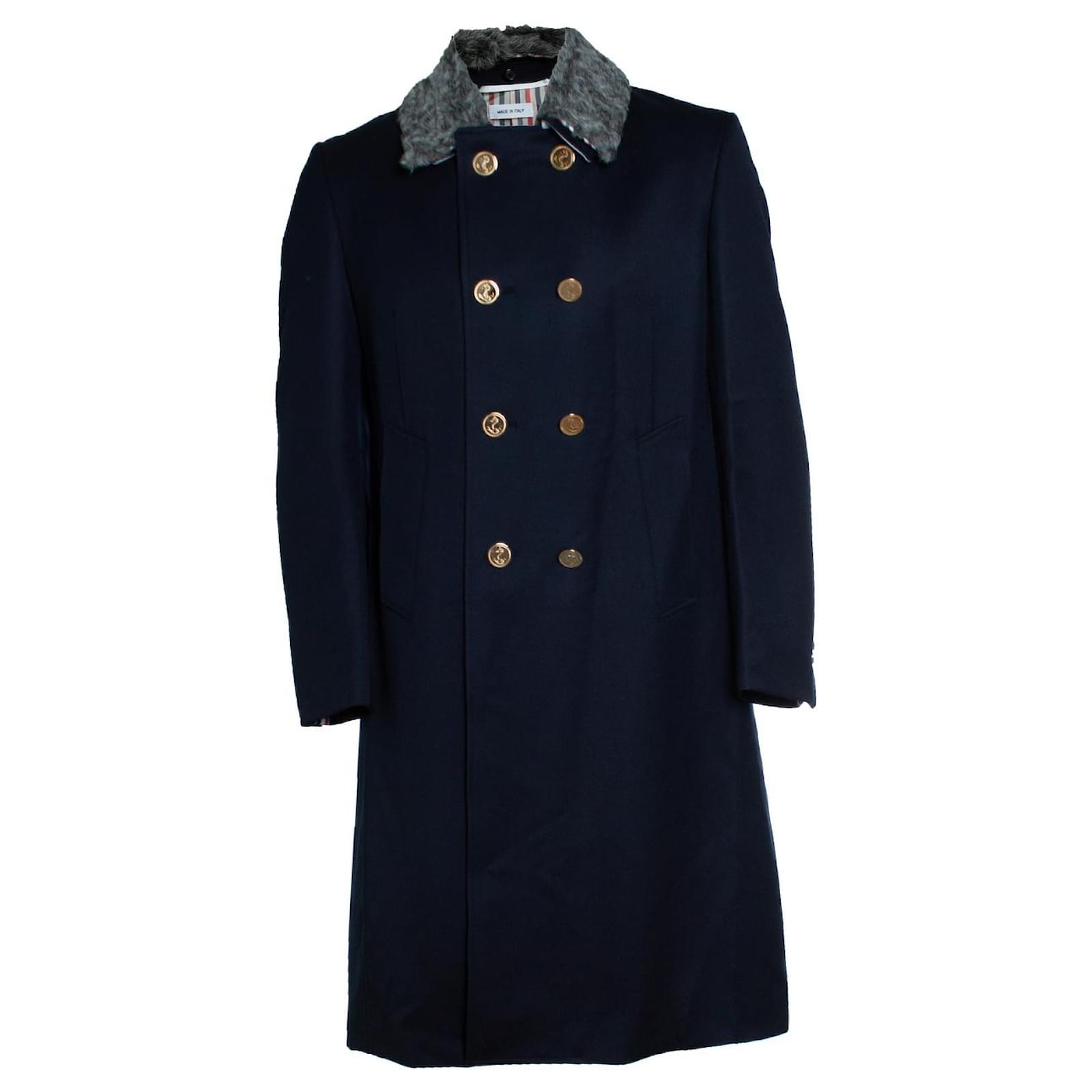 Thom Browne, manteau Chesterfield en twill de cavalerie avec