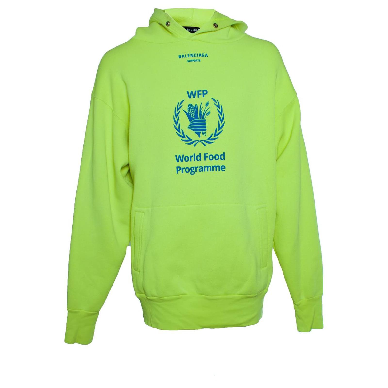 Balenciaga, Food programme neon hoodie in yellow Cotton Polyester