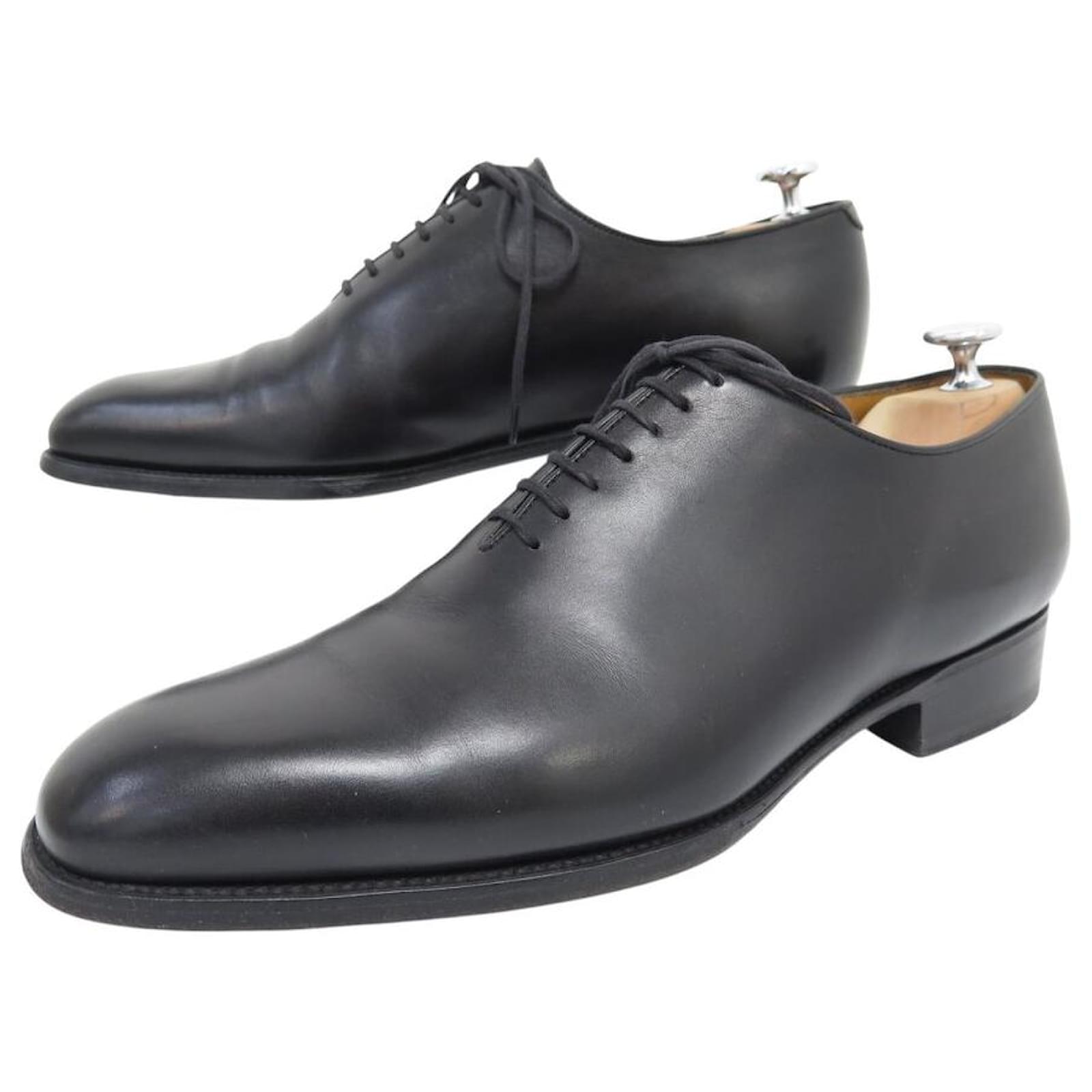 JM WESTON CYCLIST FLORE 404 BLACK LEATHER OXFORD SHOES 7D 41 ref