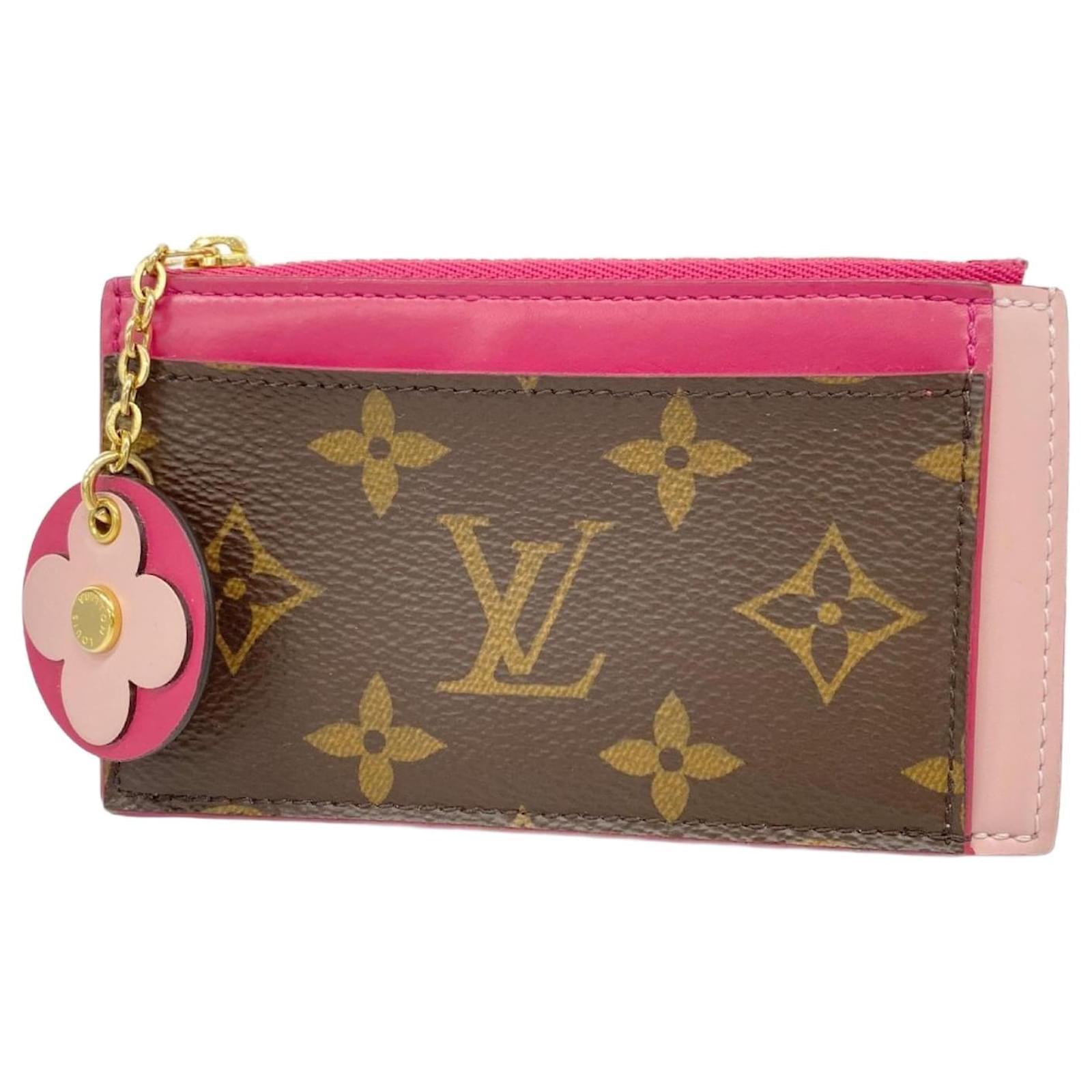 Louis Vuitton Tarjetero con cremallera Castaño Lienzo