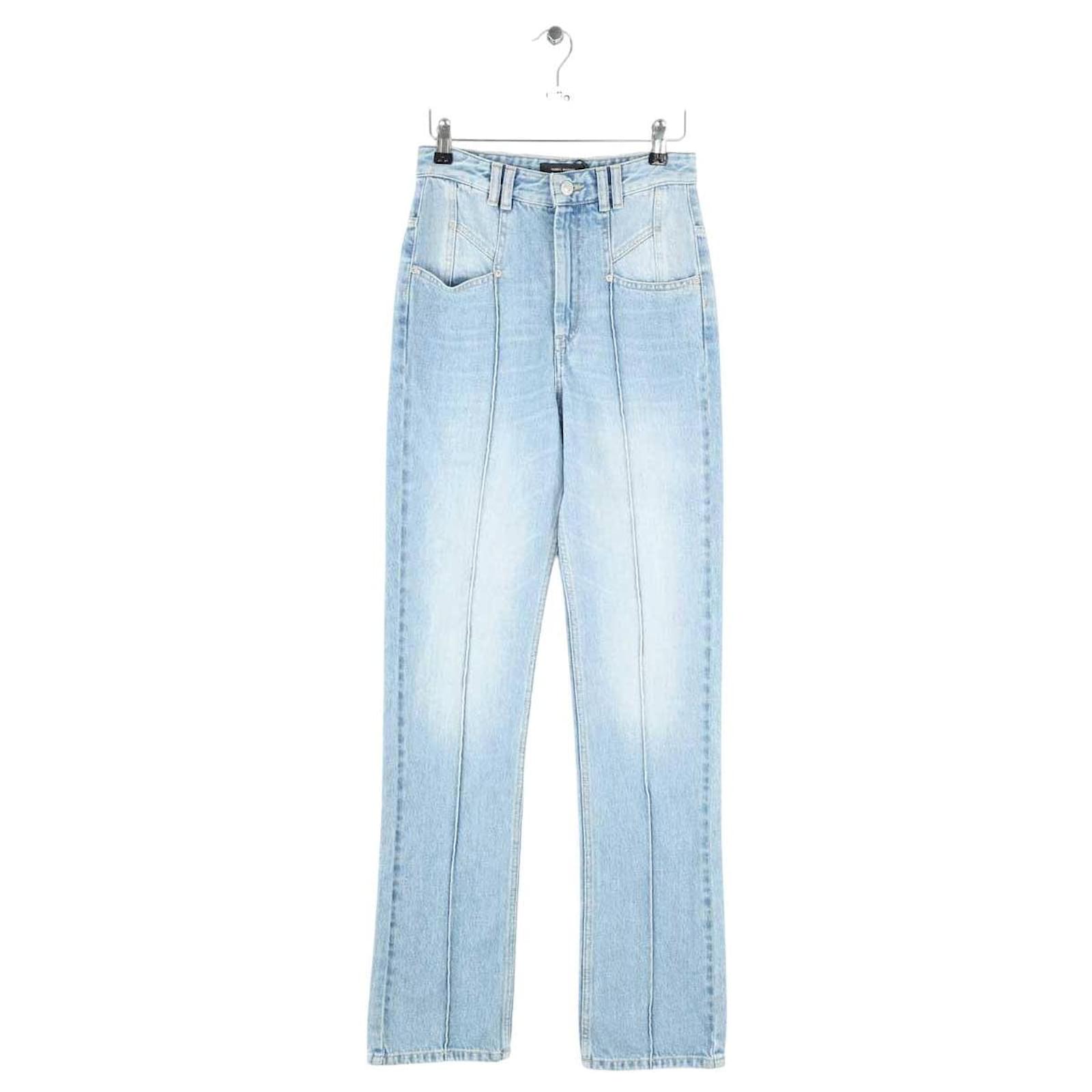 Isabel Marant Jeans dritti in cotone blu Joli Closet