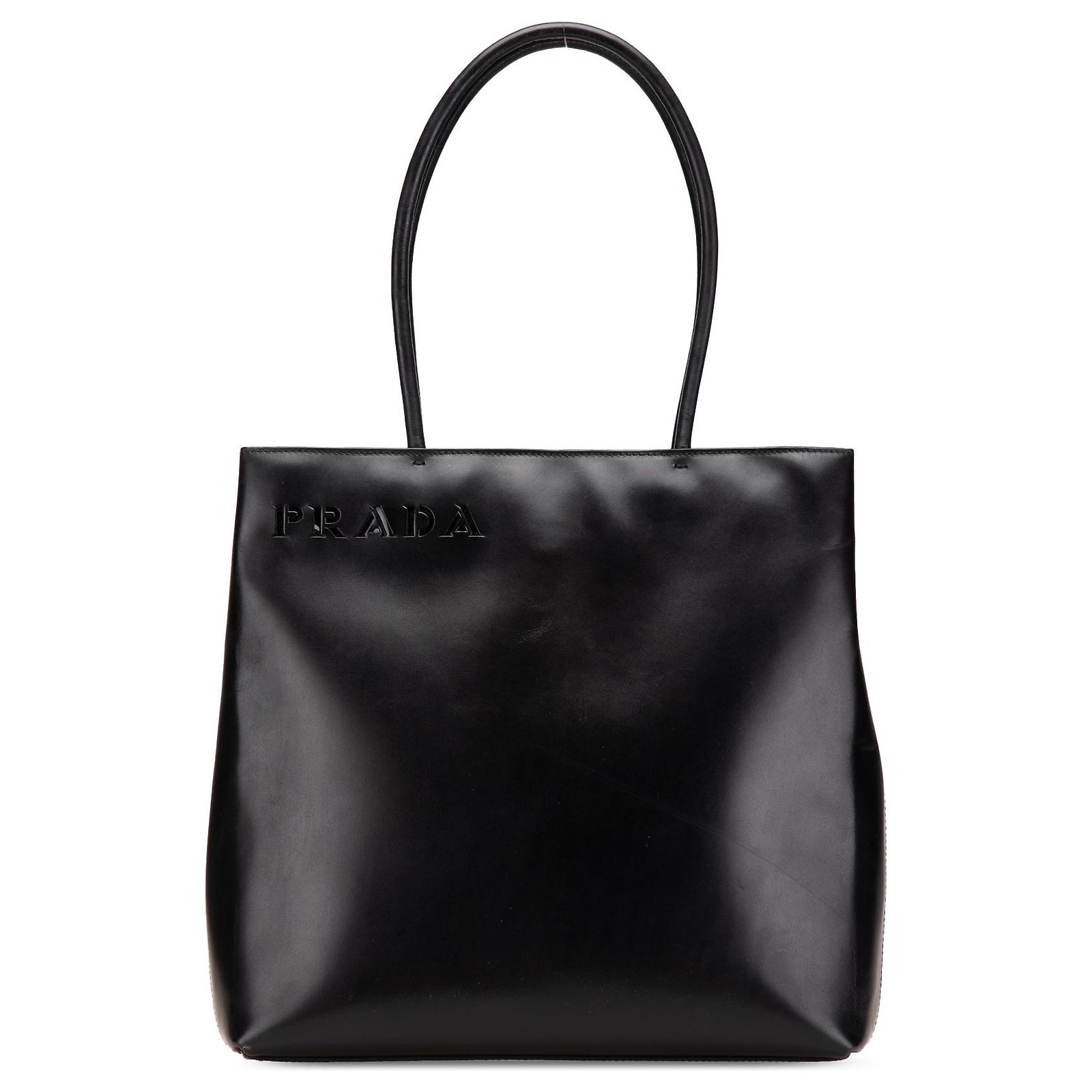 Prada Black Spazzolato Tote Leather Patent leather ref.JC2243439 