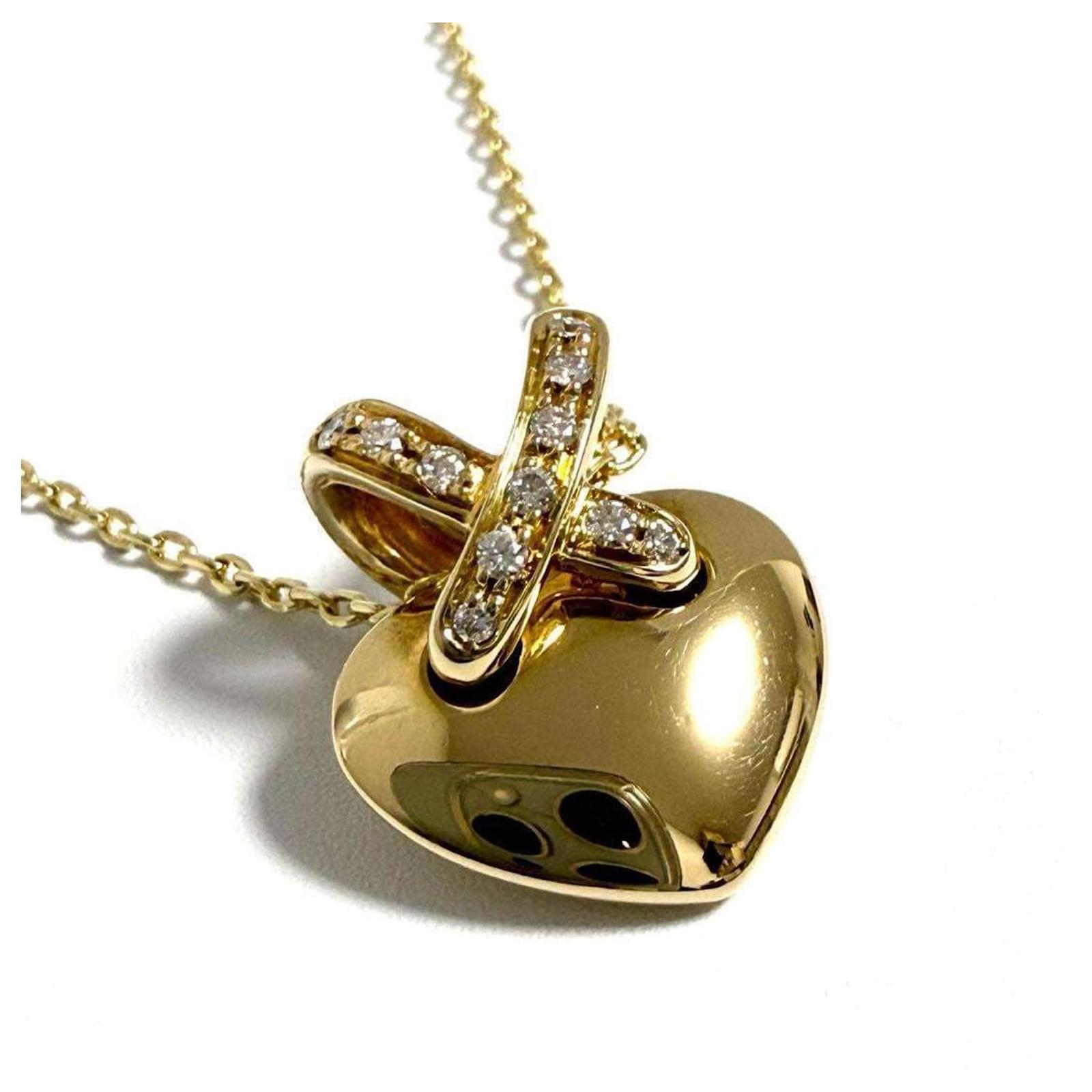 Collier Pendentif Cœur Lien Chaumet Métal Or jaune
