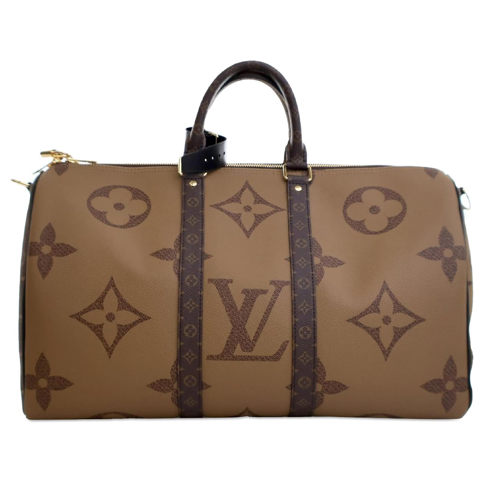 Louis Vuitton Brown Monogram Giant Reverse Keepall Bandouliere 45