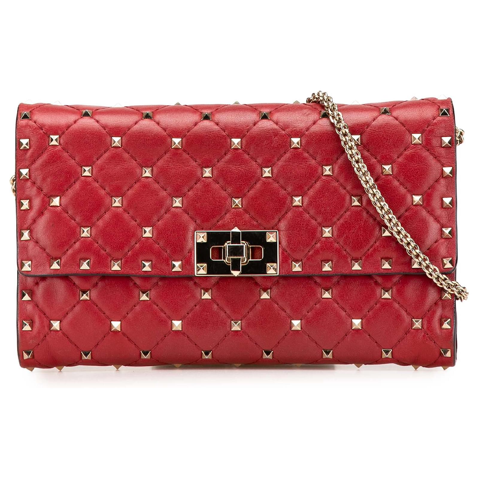 rockstud spike sac valentino rouge velour