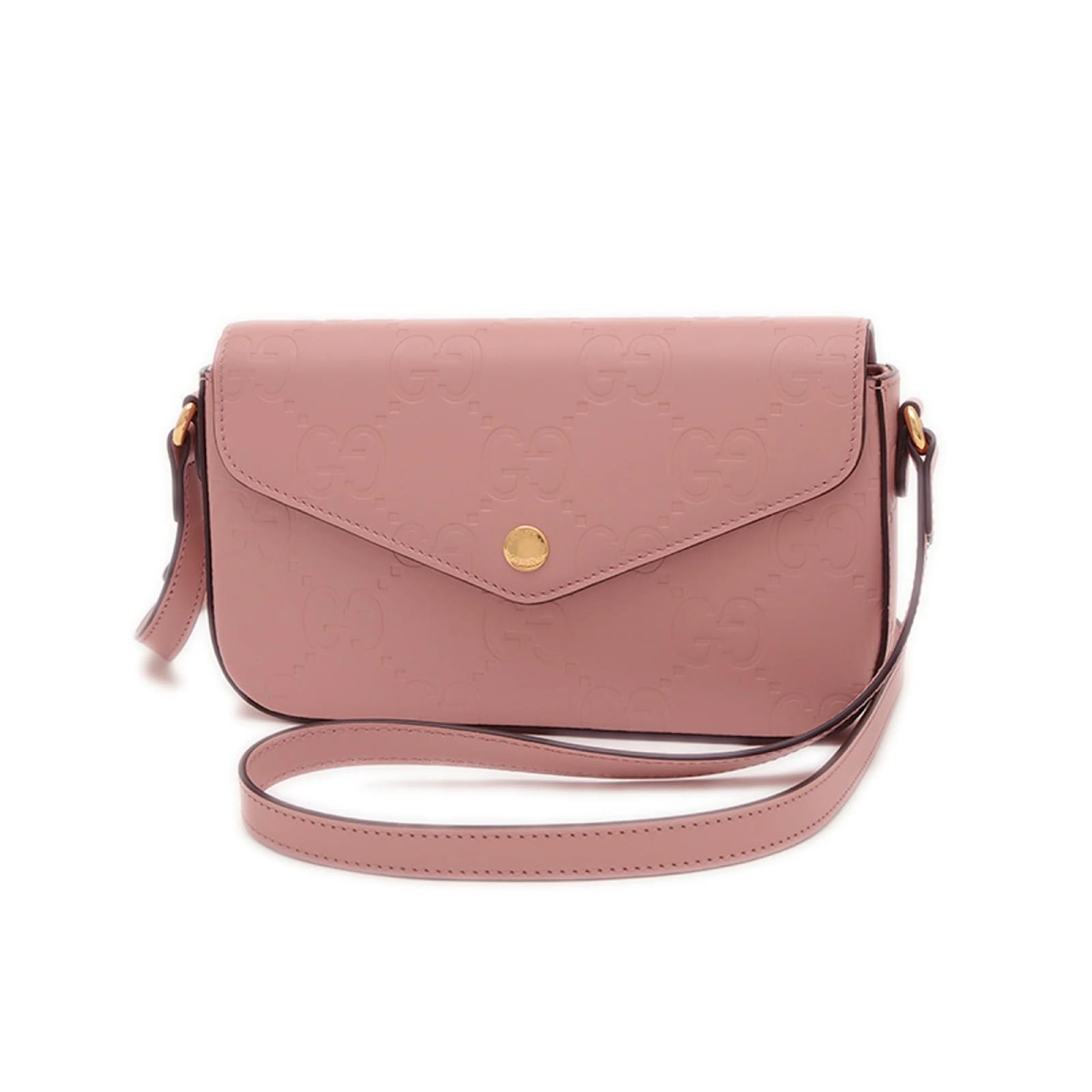 Gucci GG Leather Super Mini Shoulder Bag Pink ref.2245628