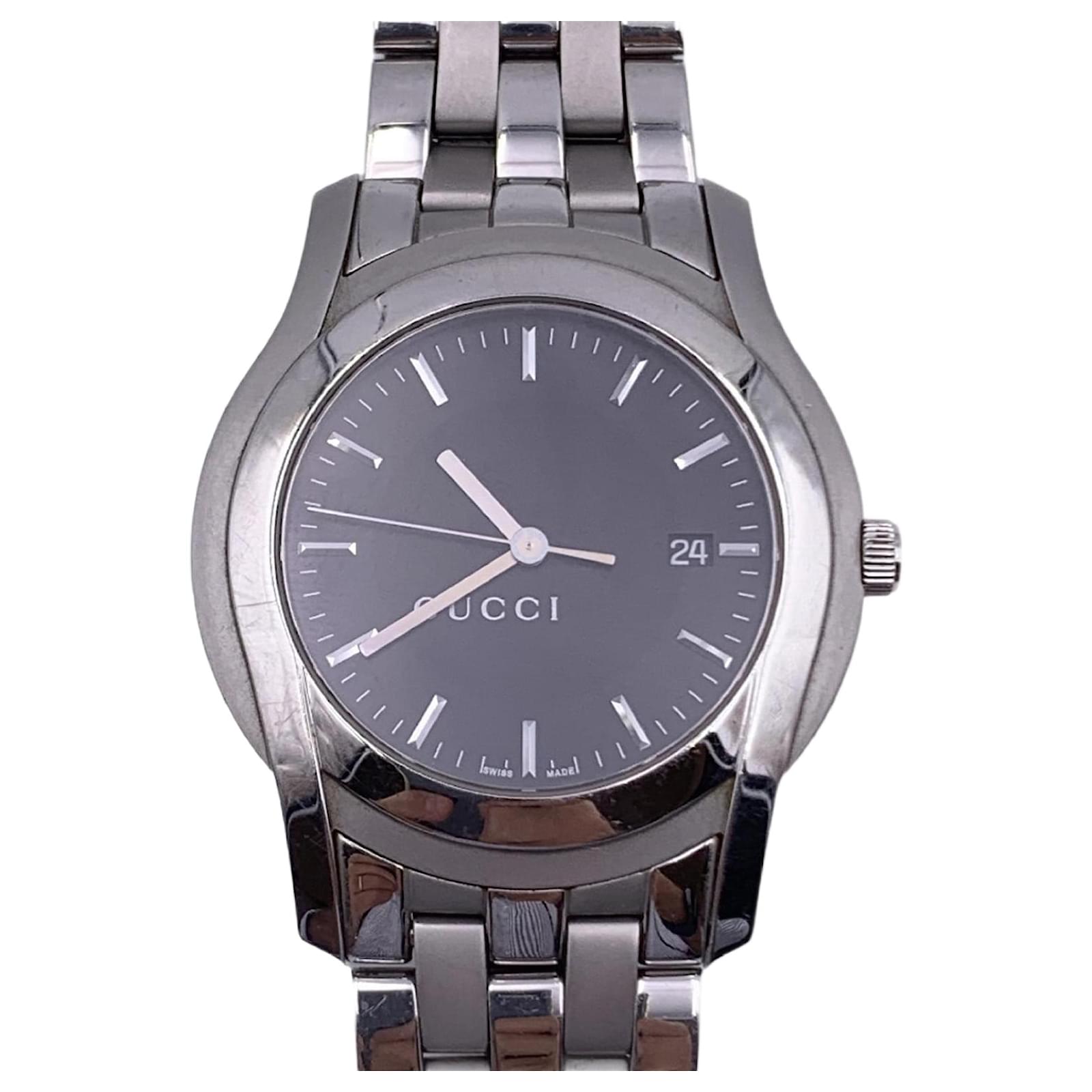 7-3301 GUCCI 5500 XLクォーツ腕時計 ブラック 7-3301 GUCCI 5500 XLクォーツ腕時計 ブラック V118450051 安