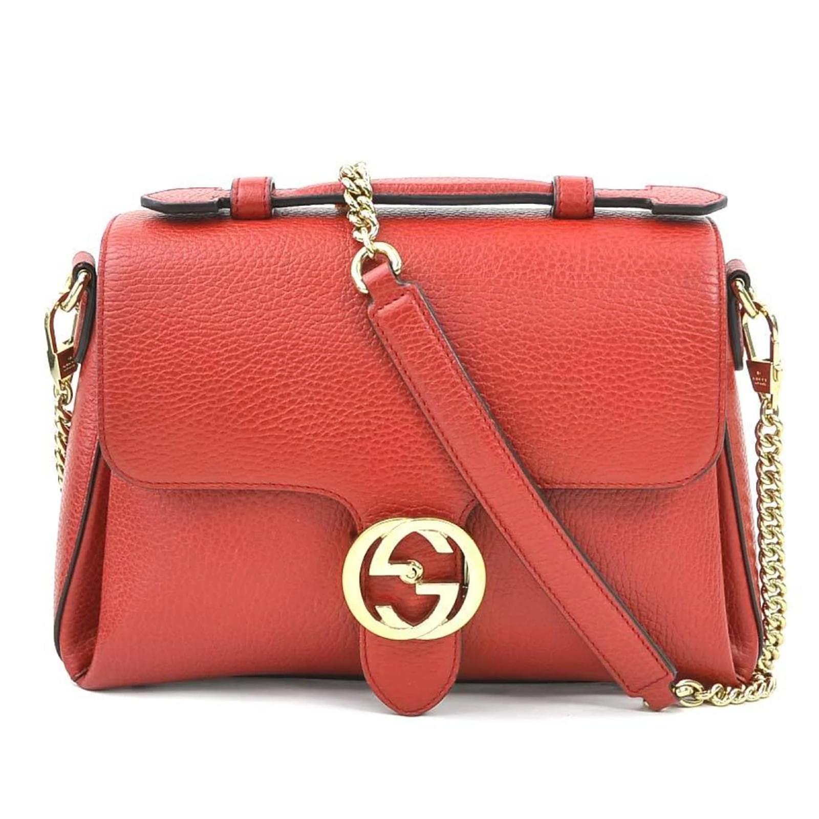 Gucci Red Leather Shoulder Bag ref.2247578 - Joli Closet