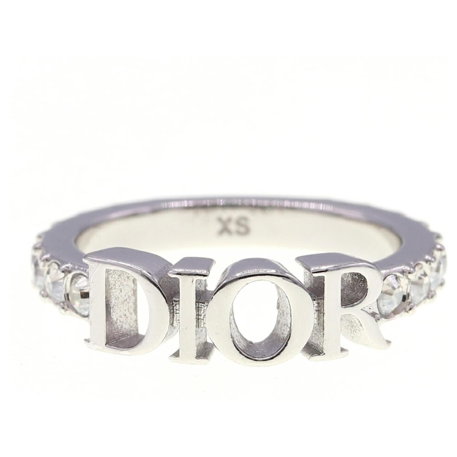 Crystal Dior Logo Ring Silver Dior Oblique Crystal Silver Tone
