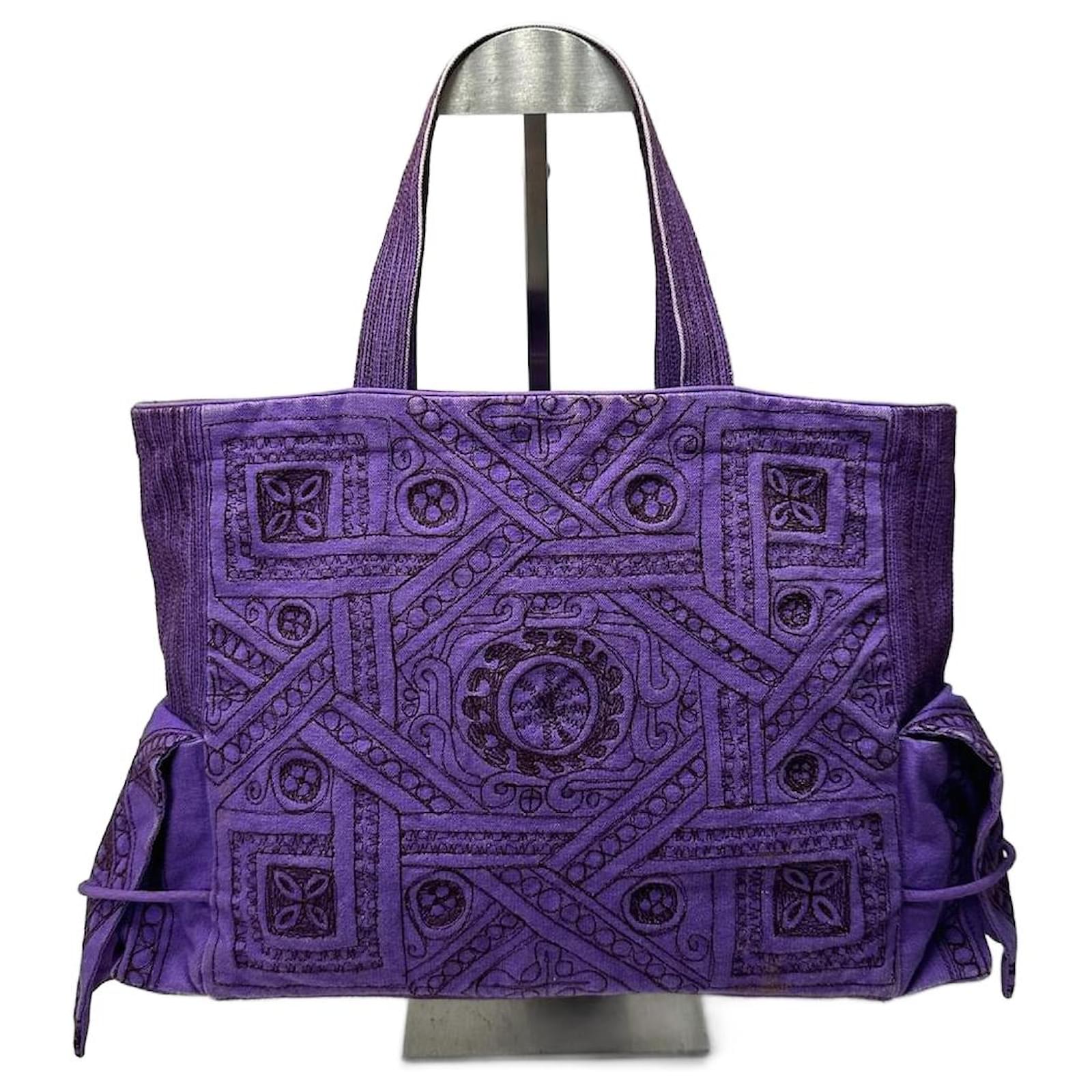 【美品】TAMASHA ハンドバッグ　ISSEY MIYAKE Vintage Issey Miyake Tamasha Cotton Bag purple ref.2250320 - Joli