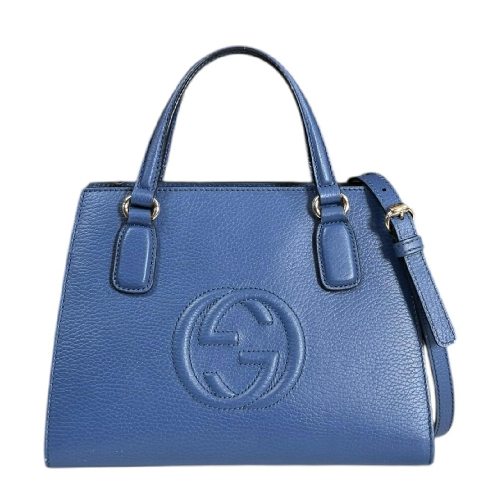 Sac à bandoulière Gucci Interlocking G Soho Cuir Bleu