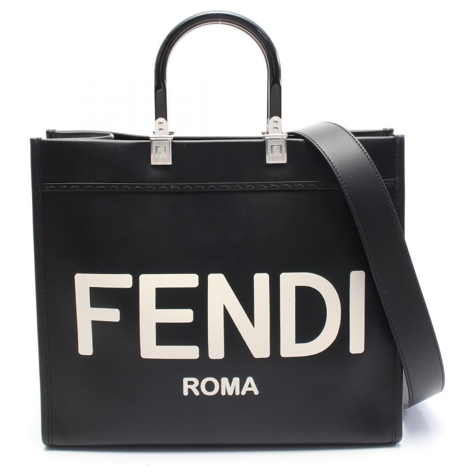 Fendi Leather Sunshine Medium Tote Bag 8BH386 Black ref