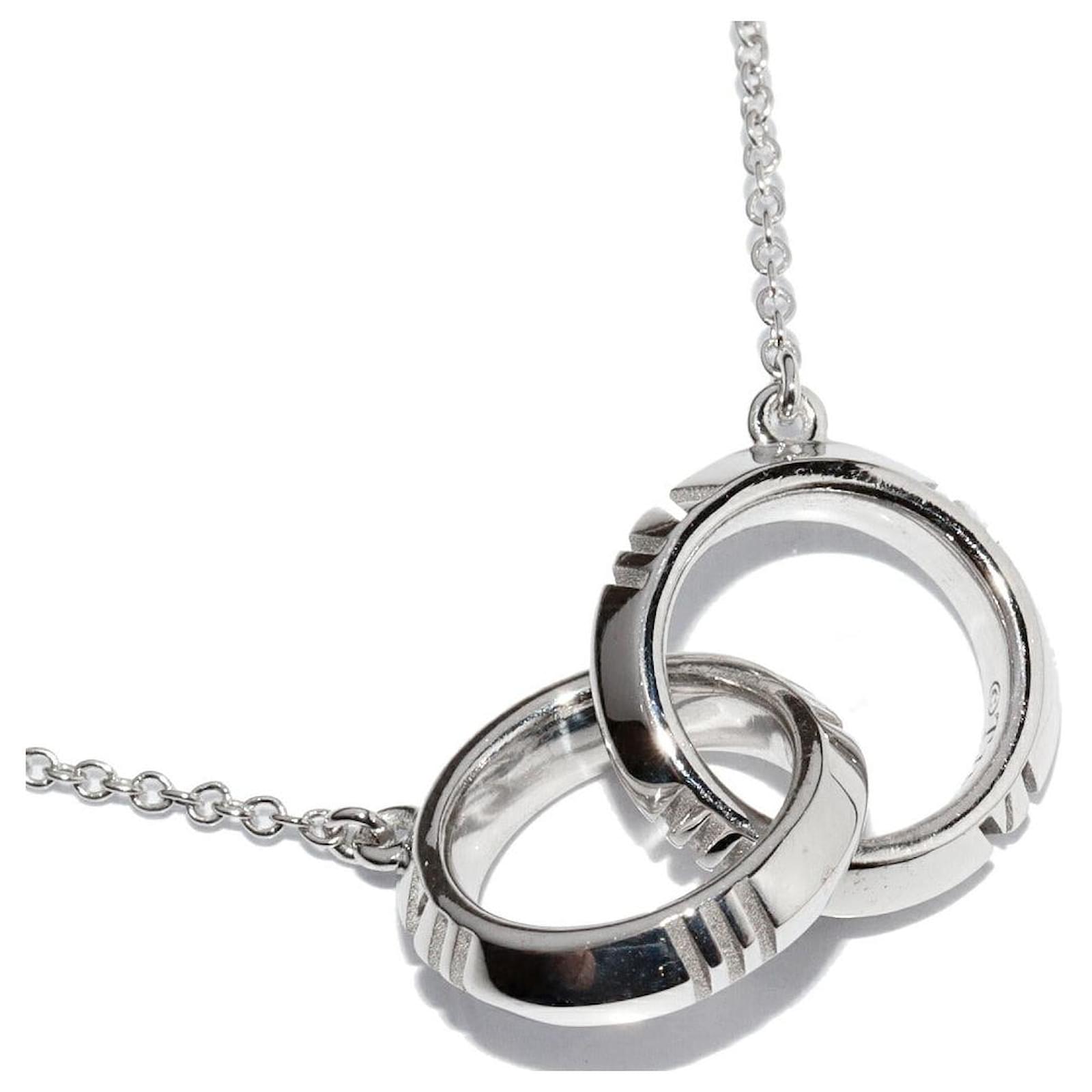 Tiffany K18WG Atlas X Closed Interlocking Pendant Necklace - Main Image