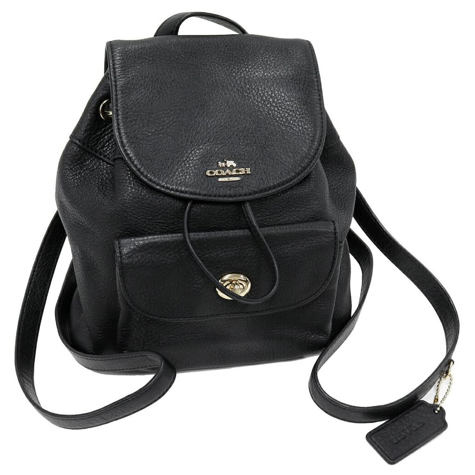 Coach Billy Calf Backpack Black Leather ref.2257533 - Joli Closet