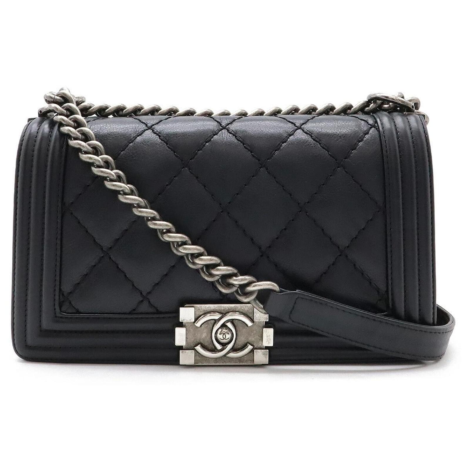 Chanel Leather Boy Chanel Chain Shoulder Bag A67086 Black ref
