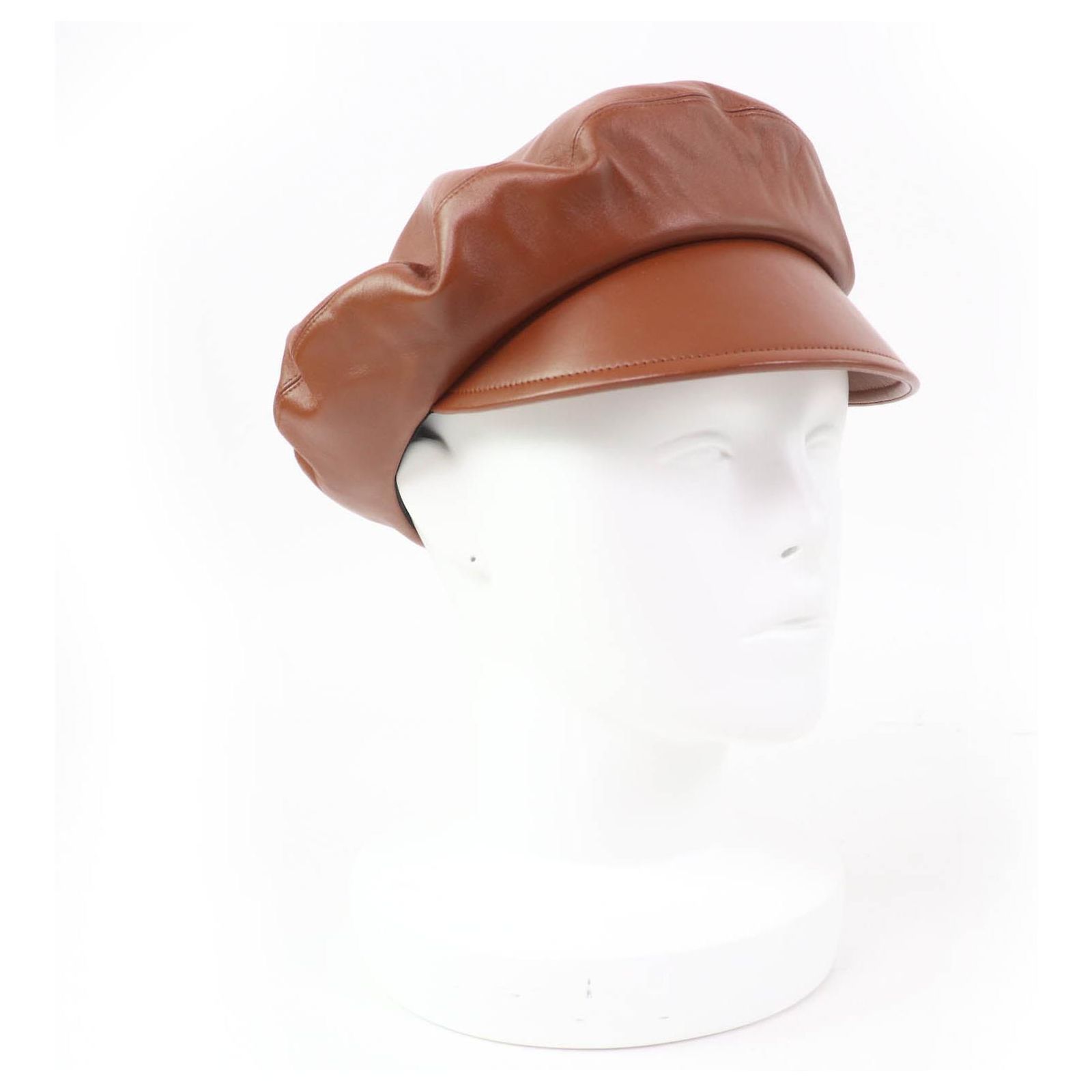 Christian Dior Casquette Sheep Leather Cap Brown Lambskin ref 