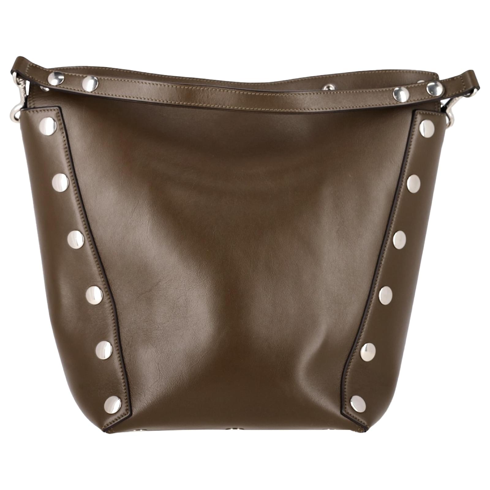Mulberry Camden Studded Bag in Olive Green Leather