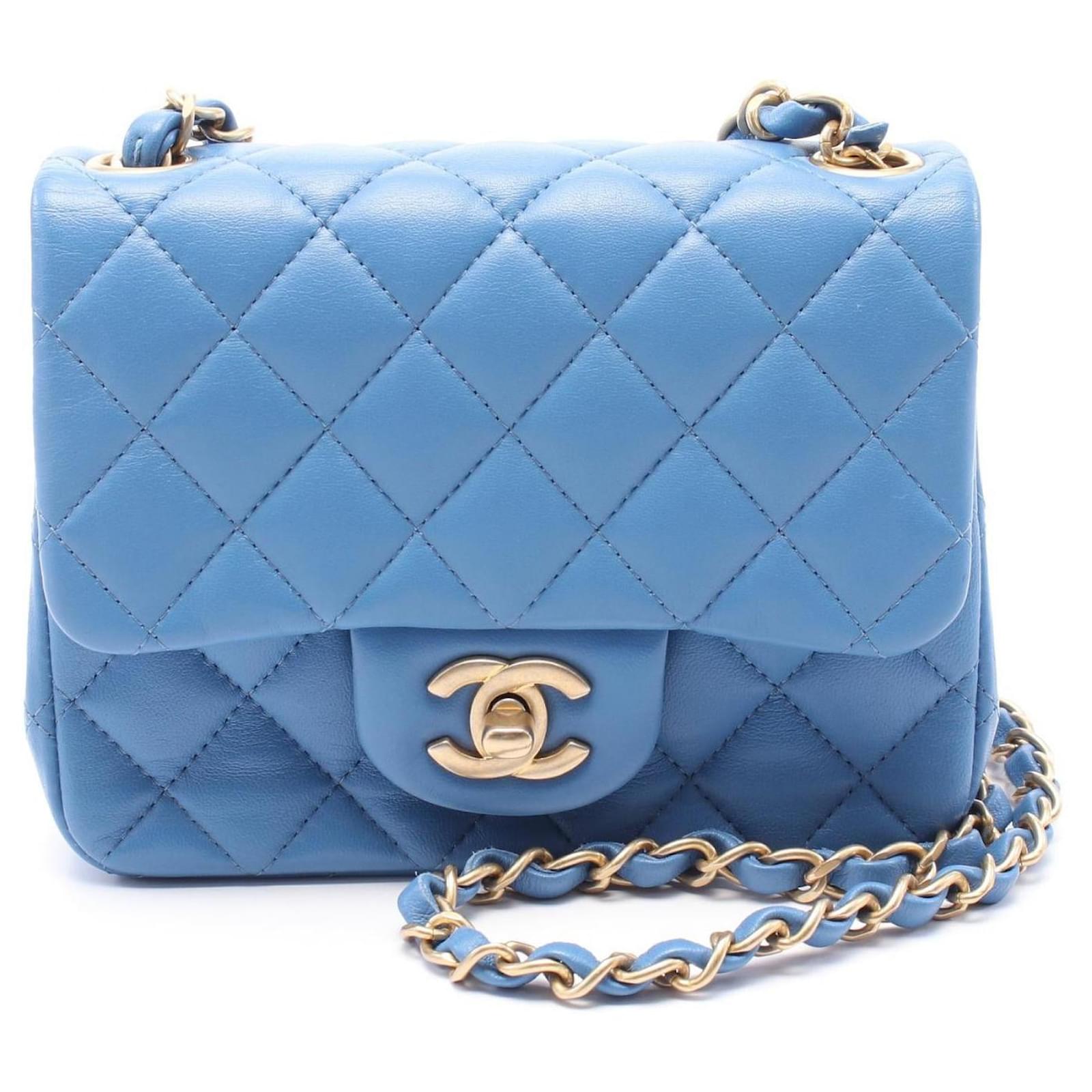 Chanel Leather Mini Matelasse Shoulder Bag A35200 Blue