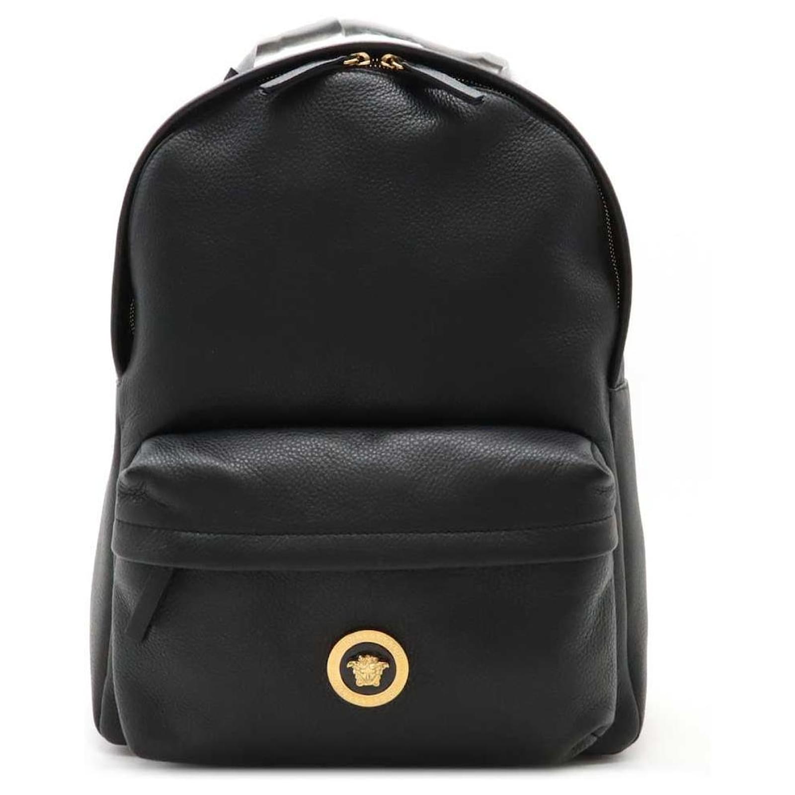 Backpack Zainetto Nero In Pelle Zaino Versace Pelle Zaino In Pelle