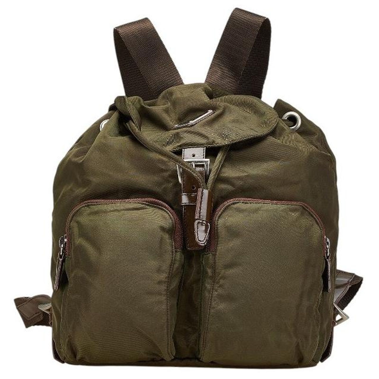 PRADA triangle logo triangle logo Backpack Backpack Green Japan [Direct from Japan, branded used bag] PRADA Prada  main image 2