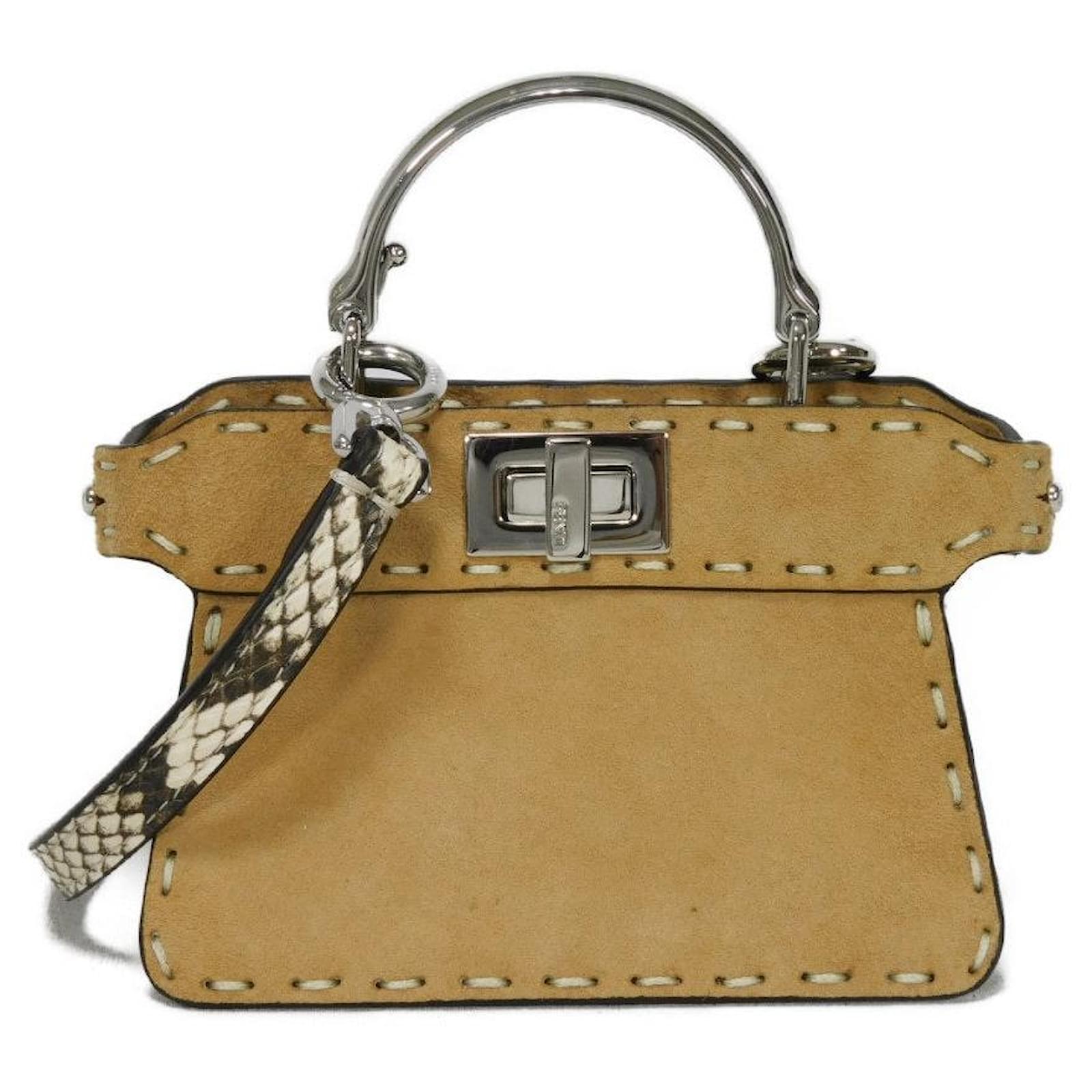 Fendi Peekaboo ISeeU Wildleder-Handtasche Braun Schweden ref