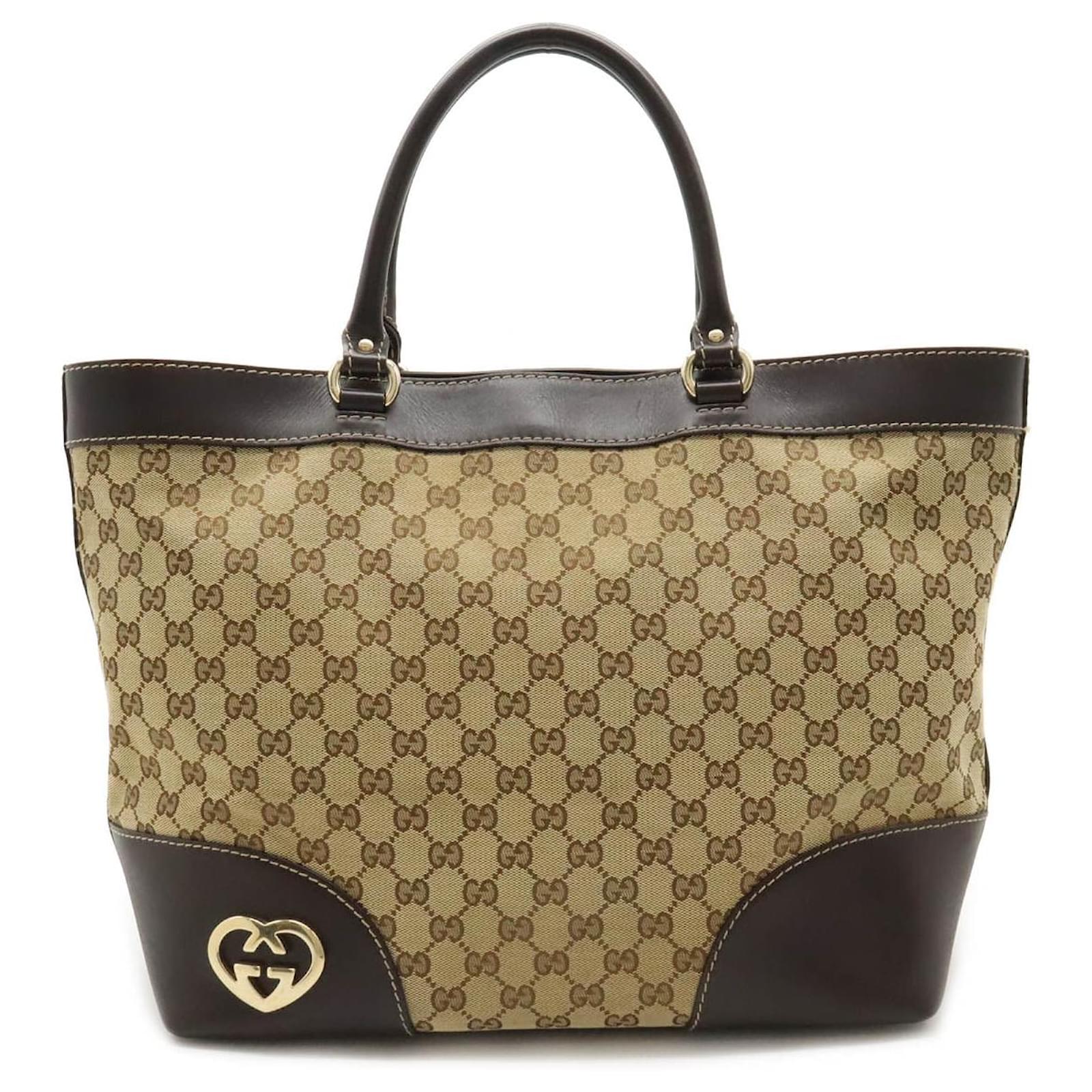 Gucci GG Canvas Lovely Tote Bag 257071 Brown Beige Cloth ref