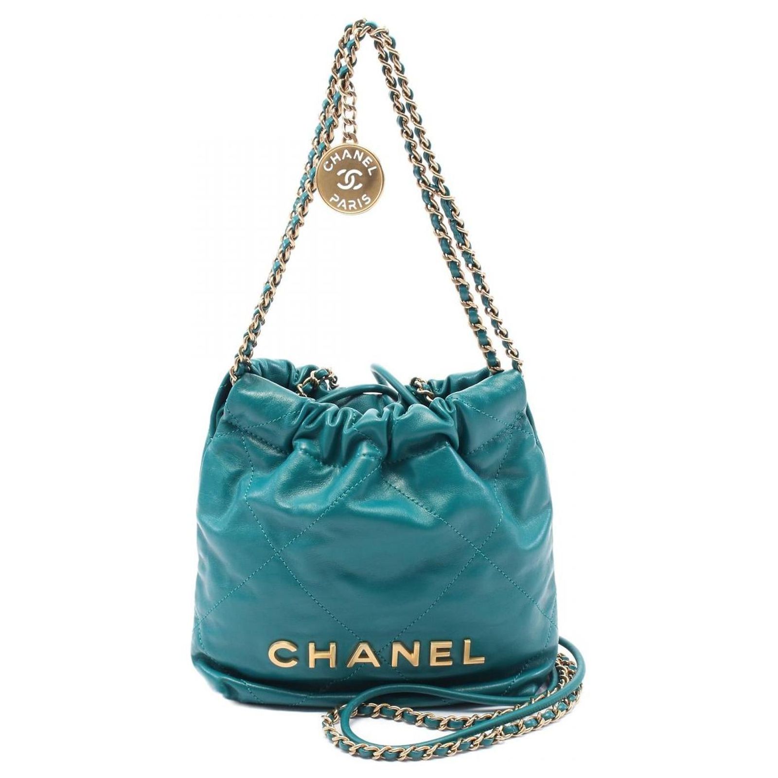 Chanel Leather CHANEL 22 Mini Shoulder Bag AS3980 Green ref