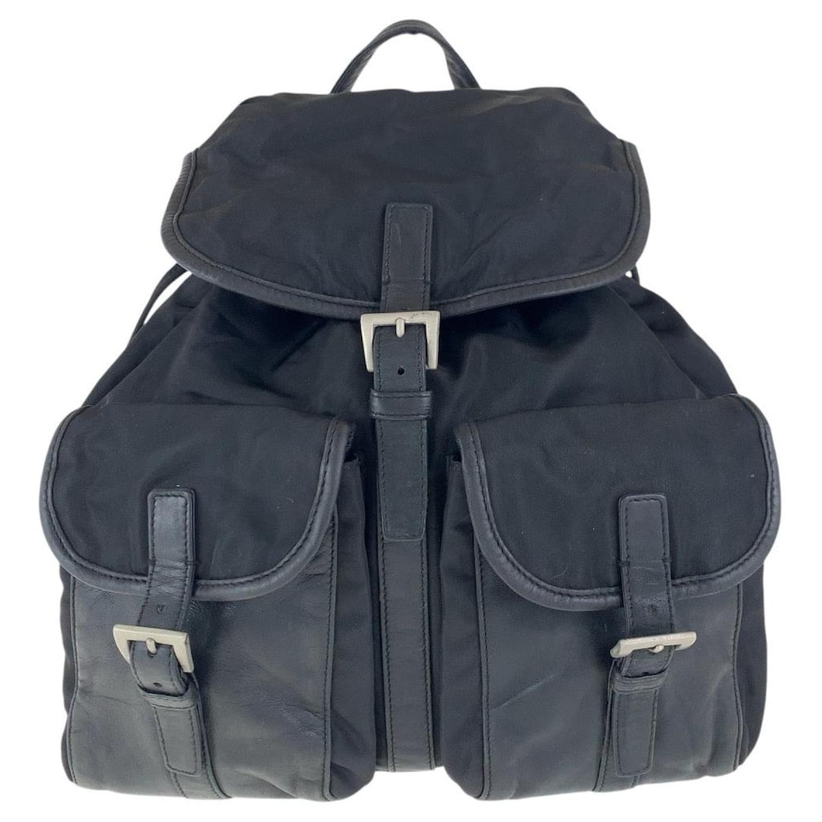 Zaino in nylon e pelle Prada Nero Tela Joli Closet