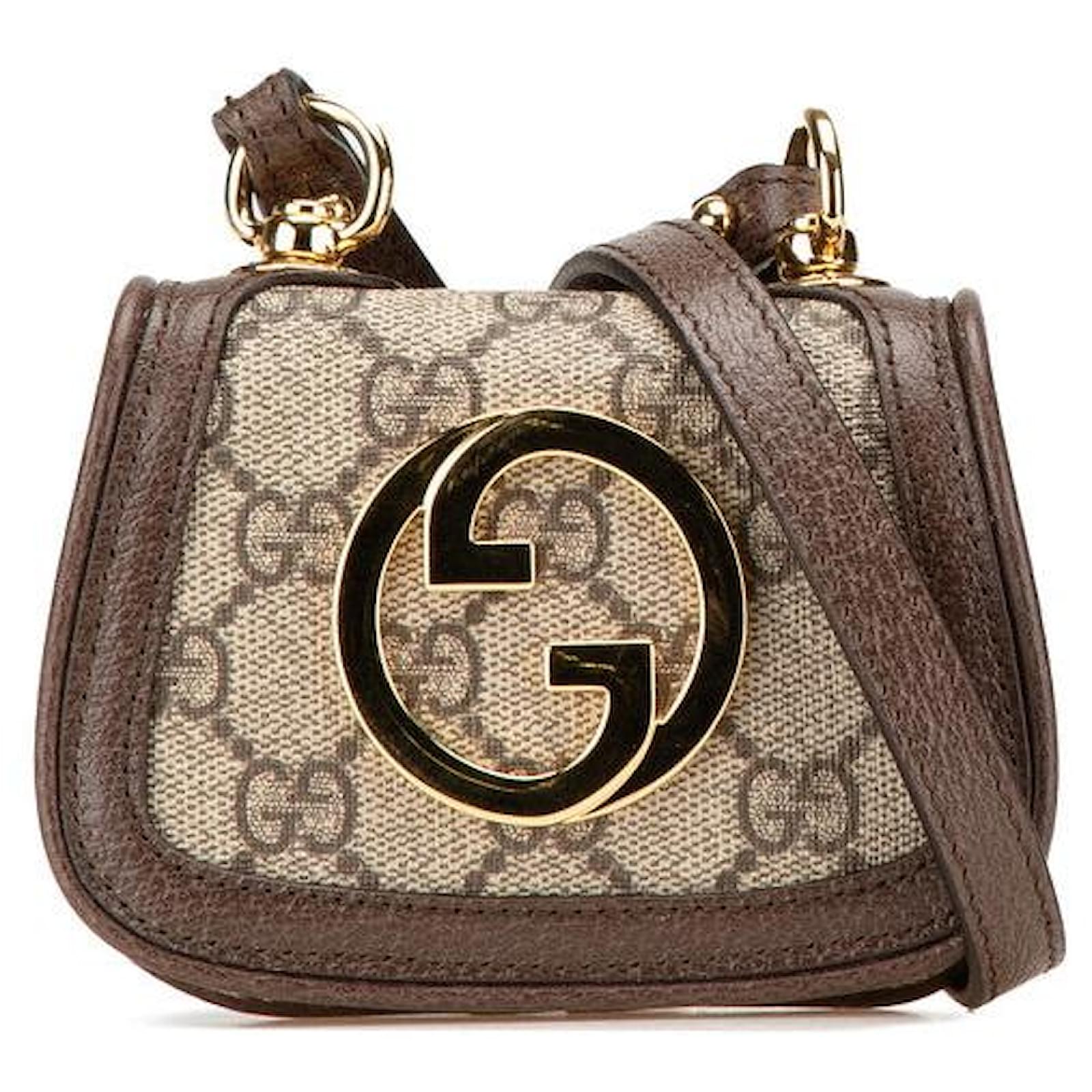 Gucci GG Supreme Interlocking G Blondie Shoulder Bag PVC Leather
