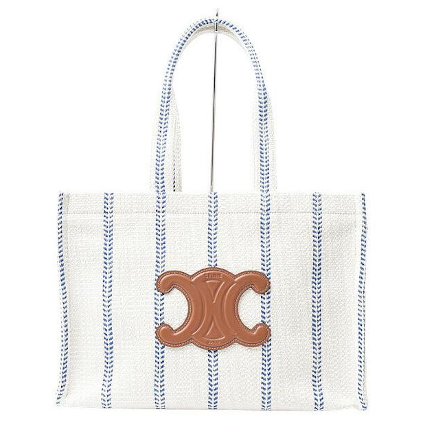 Céline Celine Triomphe Toile Grand Cabas Thais Sac 196762 Bleu ref