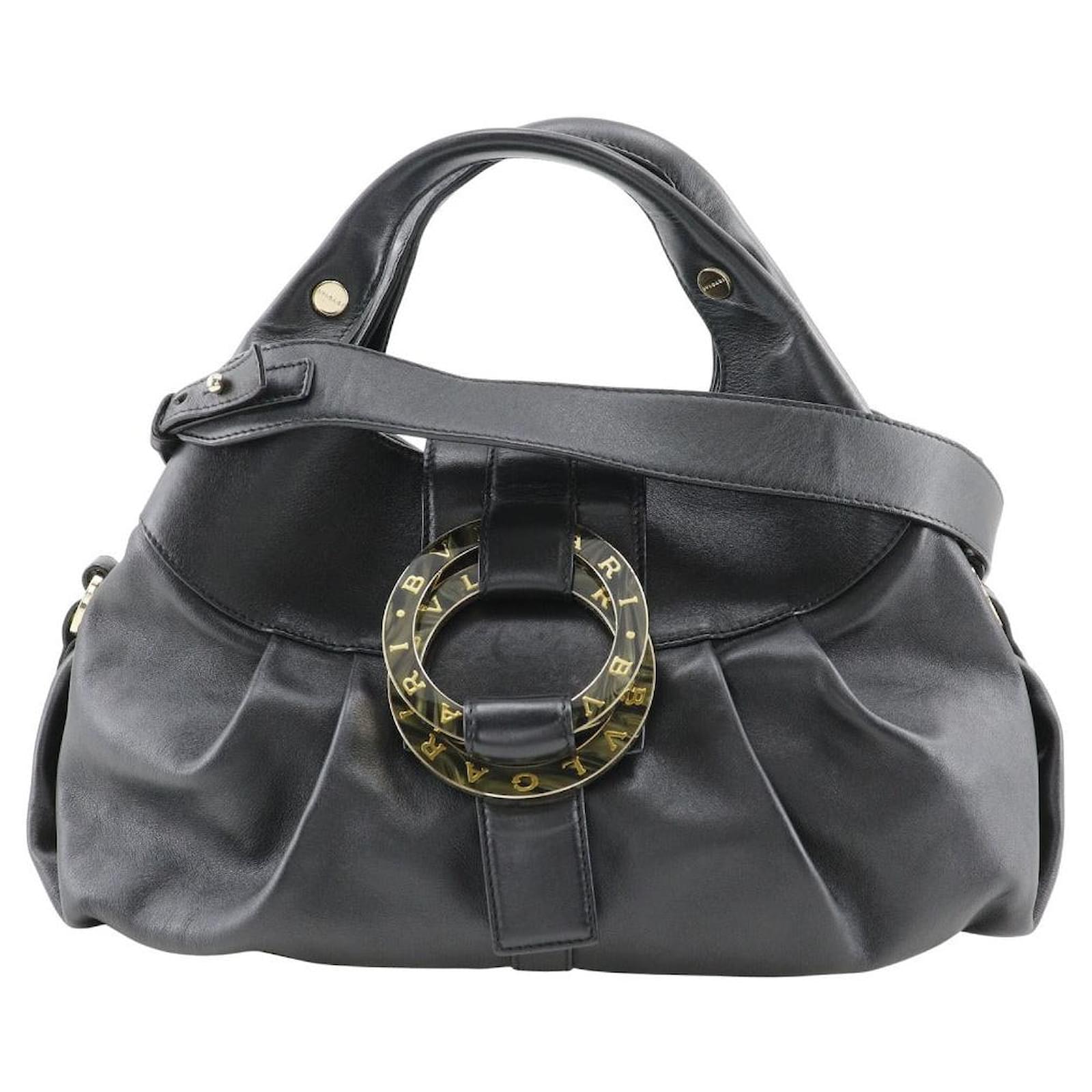 Bulgari Bvlgari Chandra Leder 2WAY Handtasche Schwarz