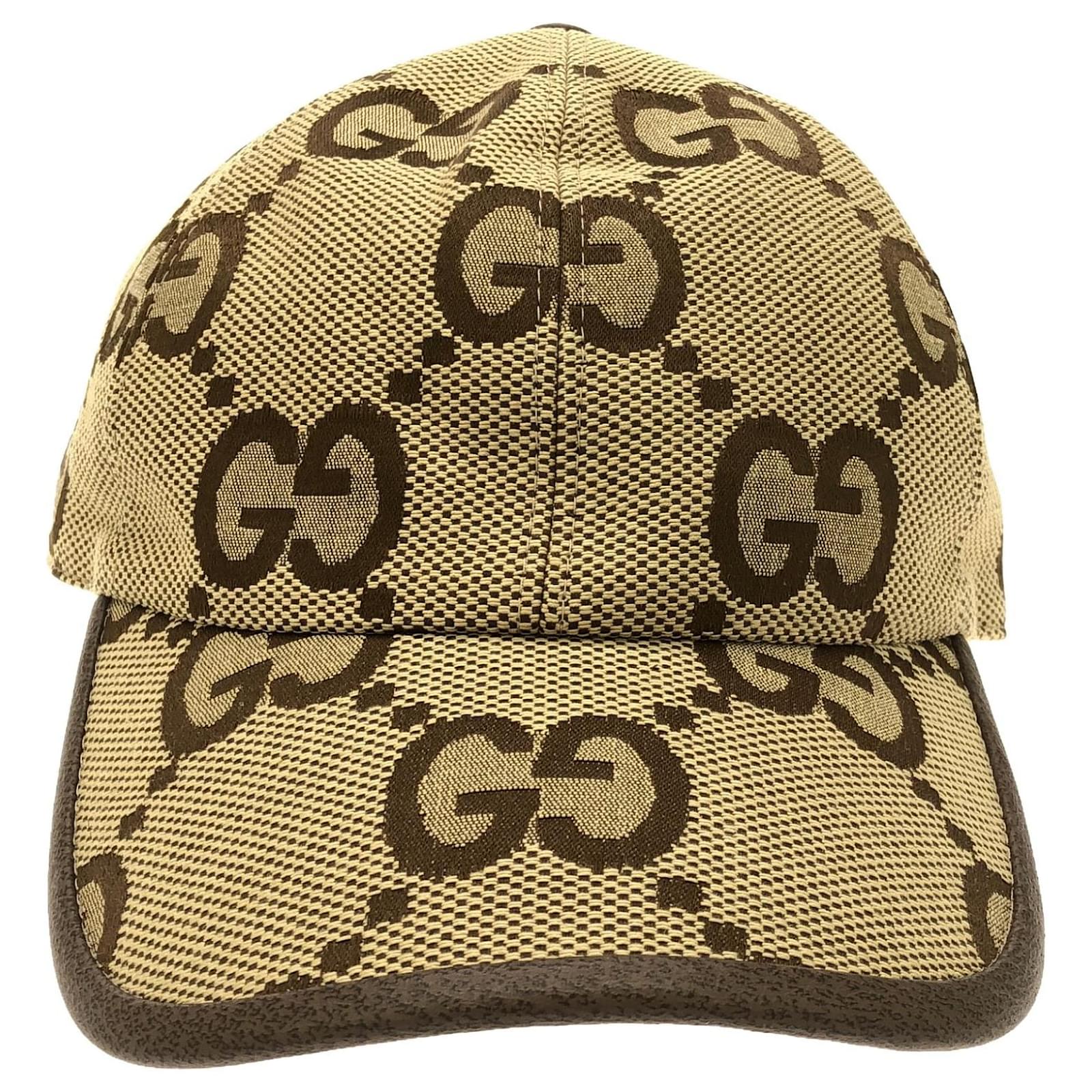 Cappellino da baseball Gucci in cotone Marrone Beige - Main Image