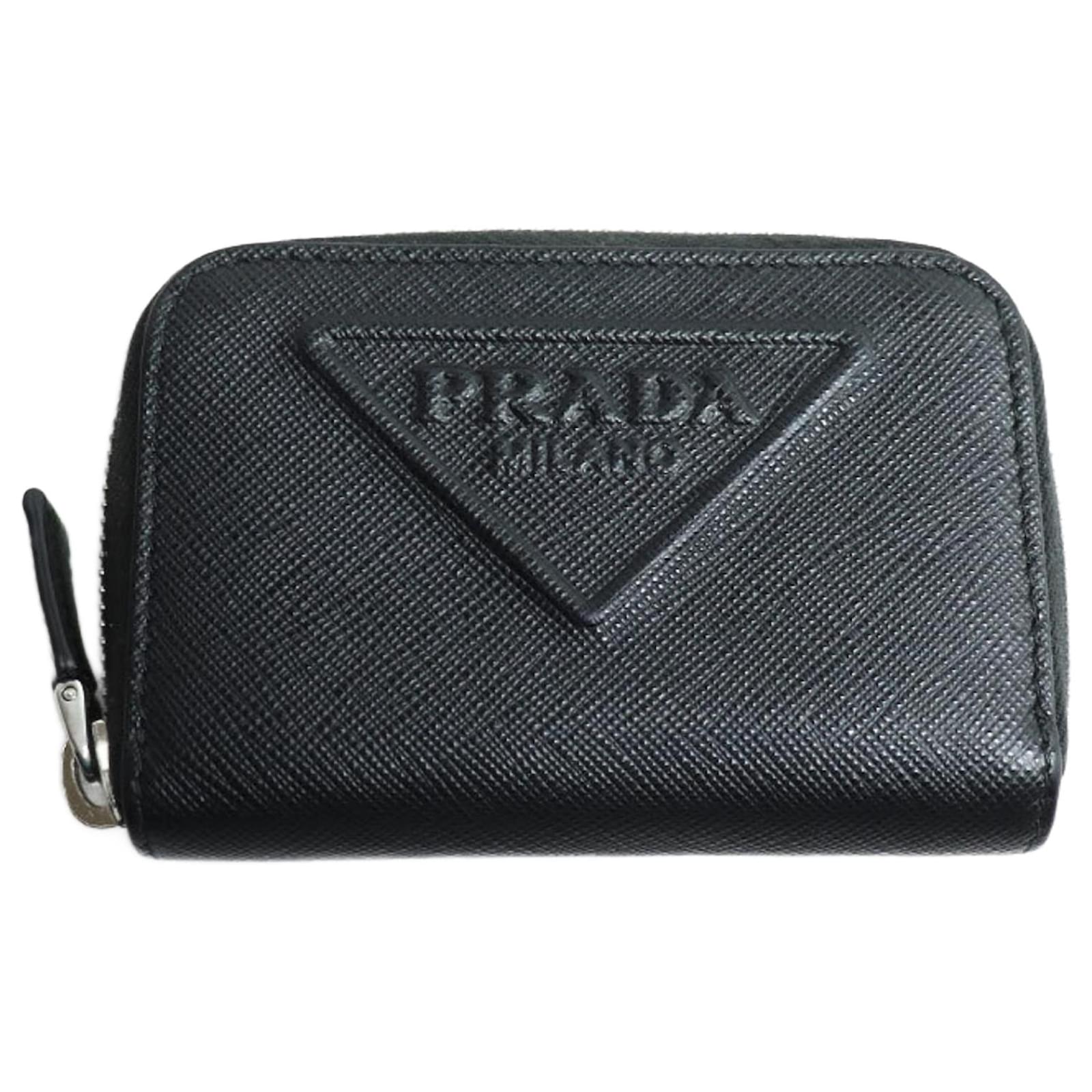 Prada Coin Case Saffiano Leather Black - Tabita Bags