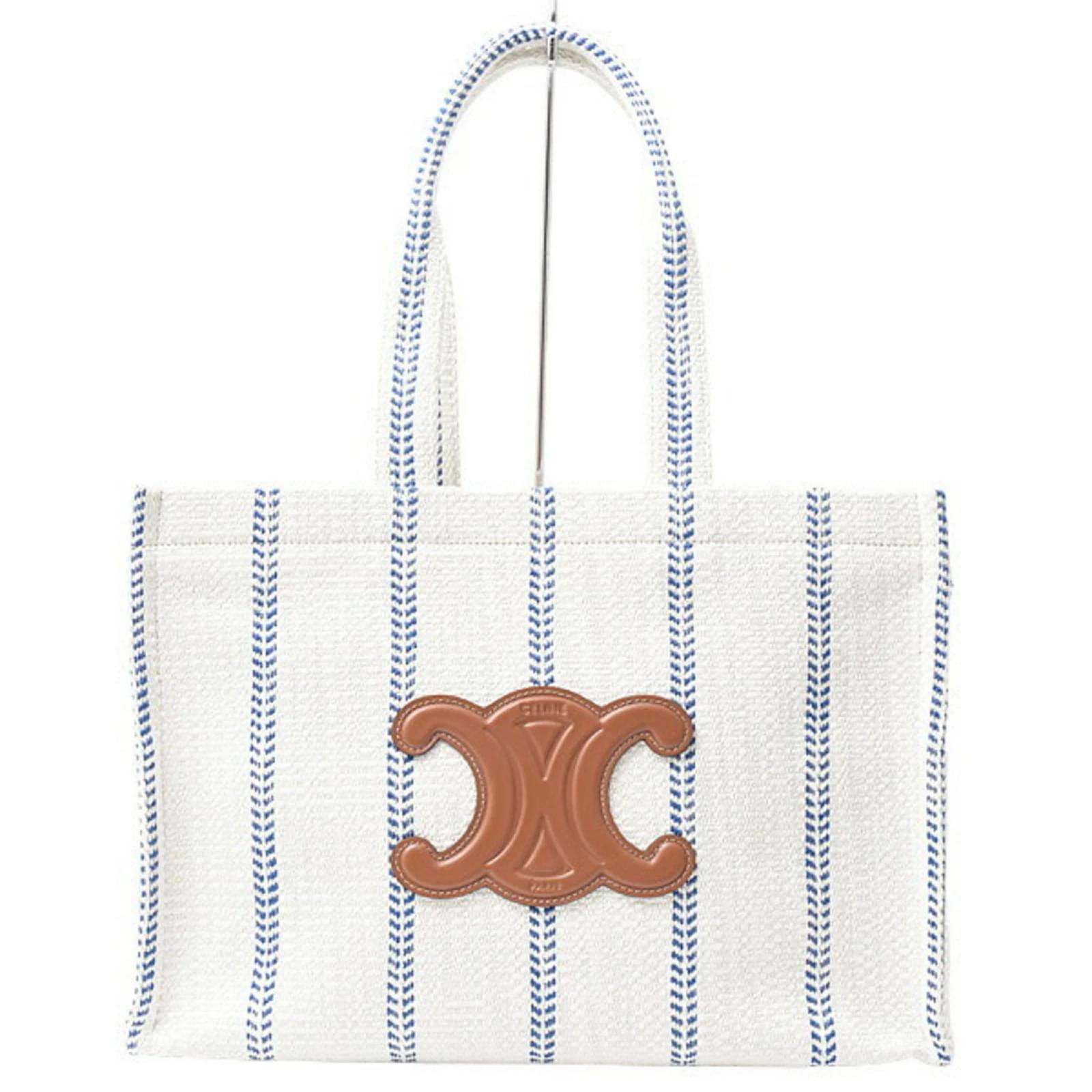Céline Celine Women's Large Cabas Thais Triomphe Handbag White