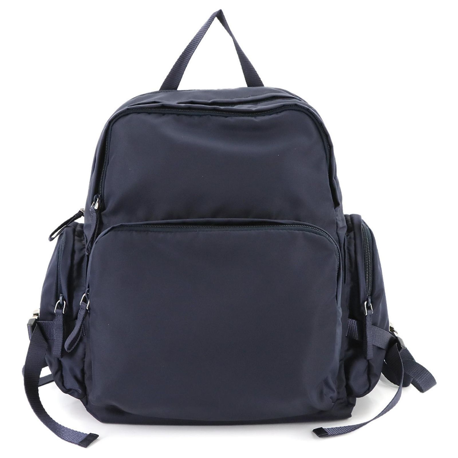 Prada Tessuto Navy Silver Nylon Leather Backpack Navy Prada Speedrock Re-Nylon and leather backpack | PRADA  main image 4