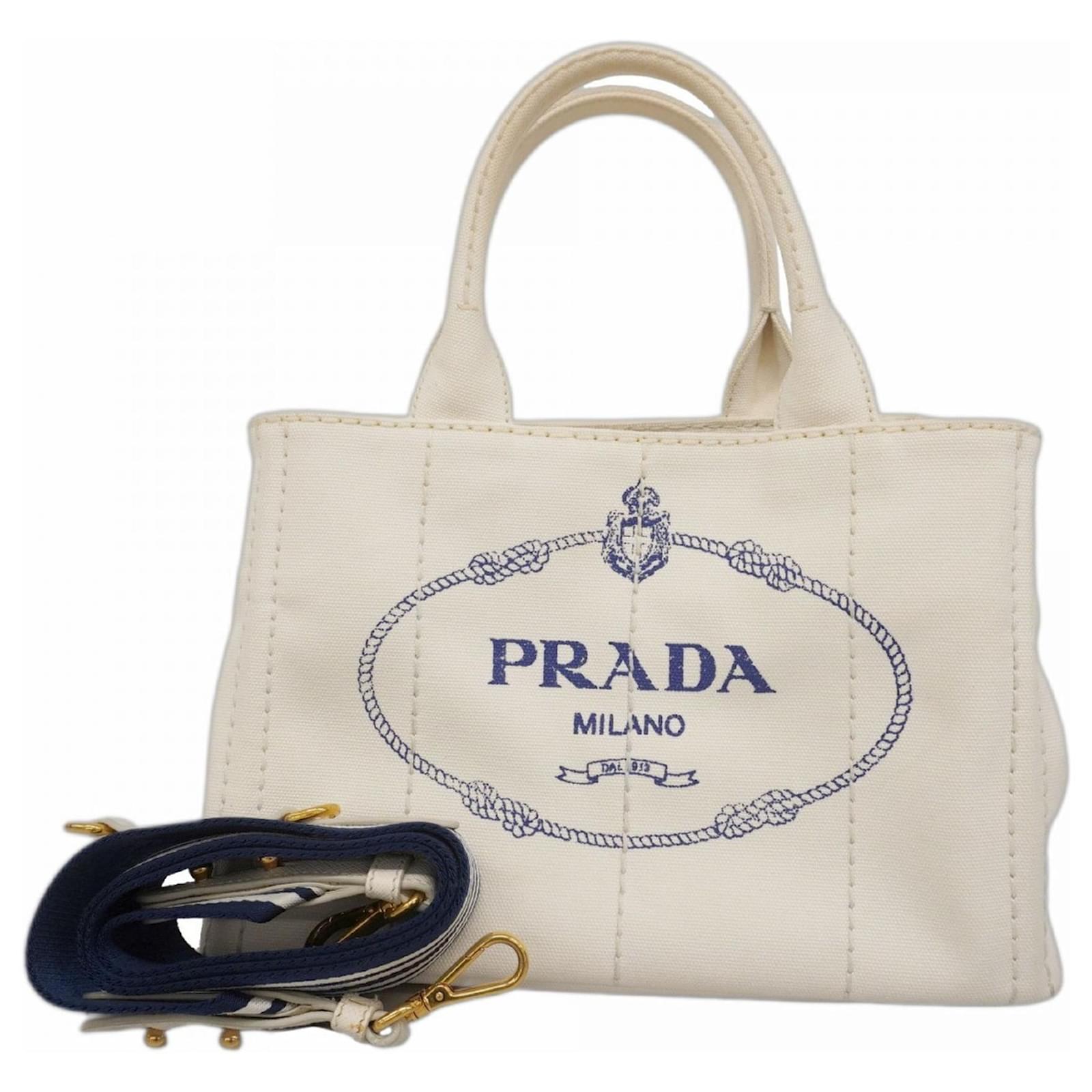 Prada White Canvas Bag Prada White Canapa Canvas Tote Bag