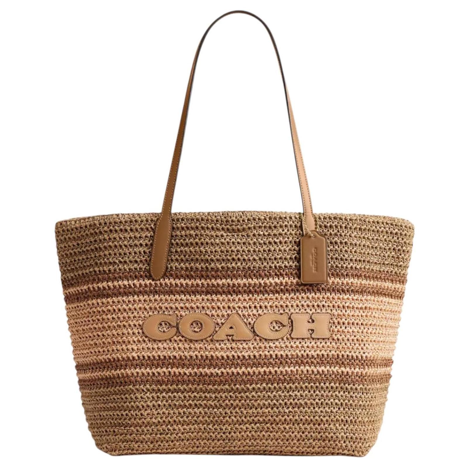 Coach City Tote Bag Beige Straw ref.JC2269681 (Sold) - Joli Closet
