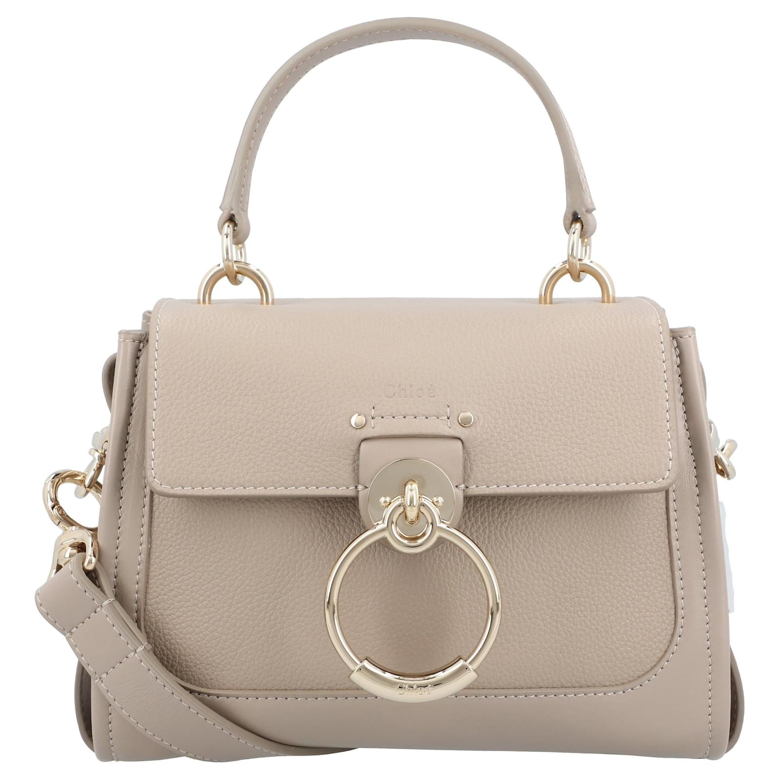 Chloé Mini Tess day bag in grained & soft leather Grey Pony-style