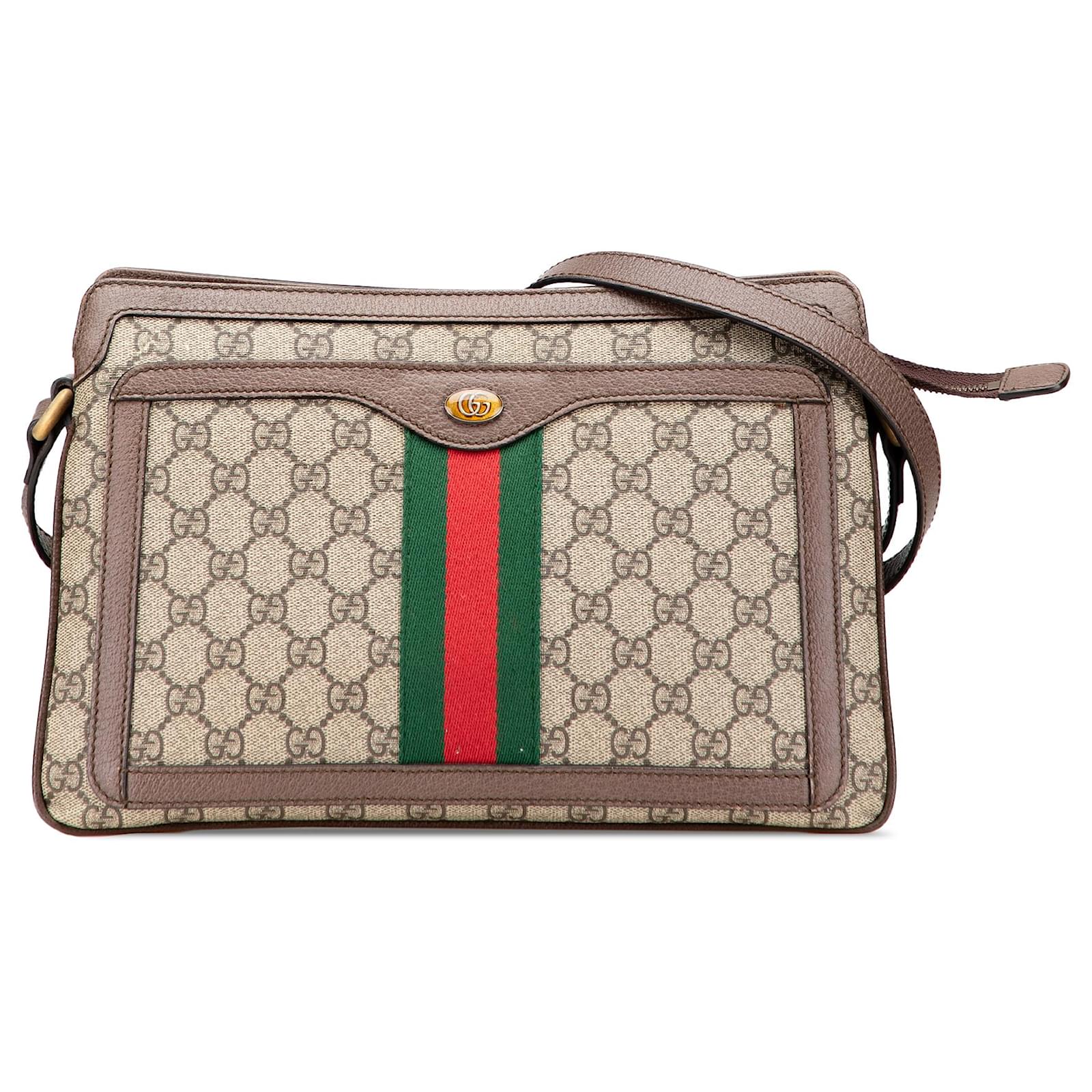 Gucci (グッチ)Medium GG Supreme Ophidia Crossbody Brown Gucci Brown Medium GG Supreme Ophidia Crossbody Beige Cloth