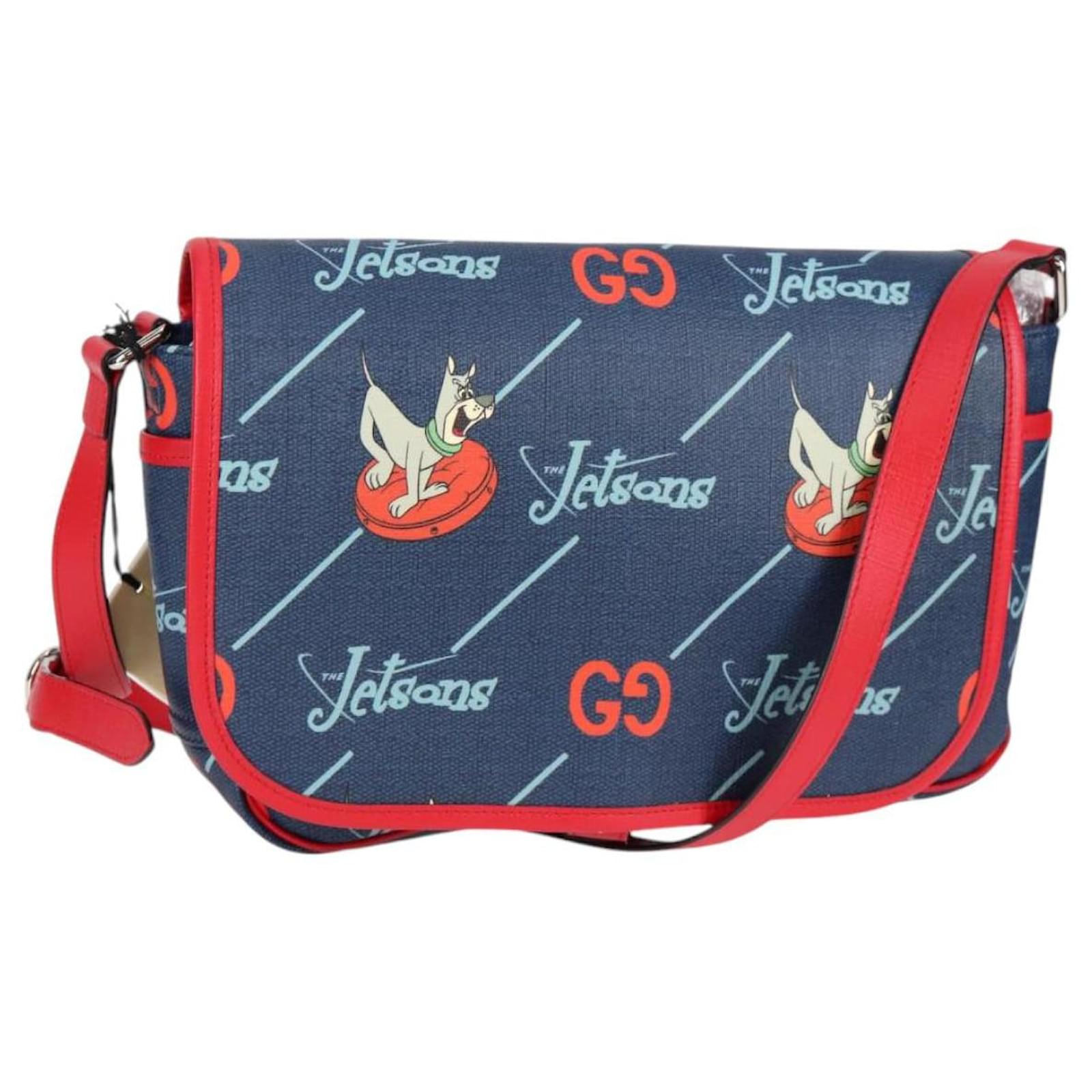 GUCCI Jetsons Collaboration Shoulder Bag PVC Blue Silver 664143