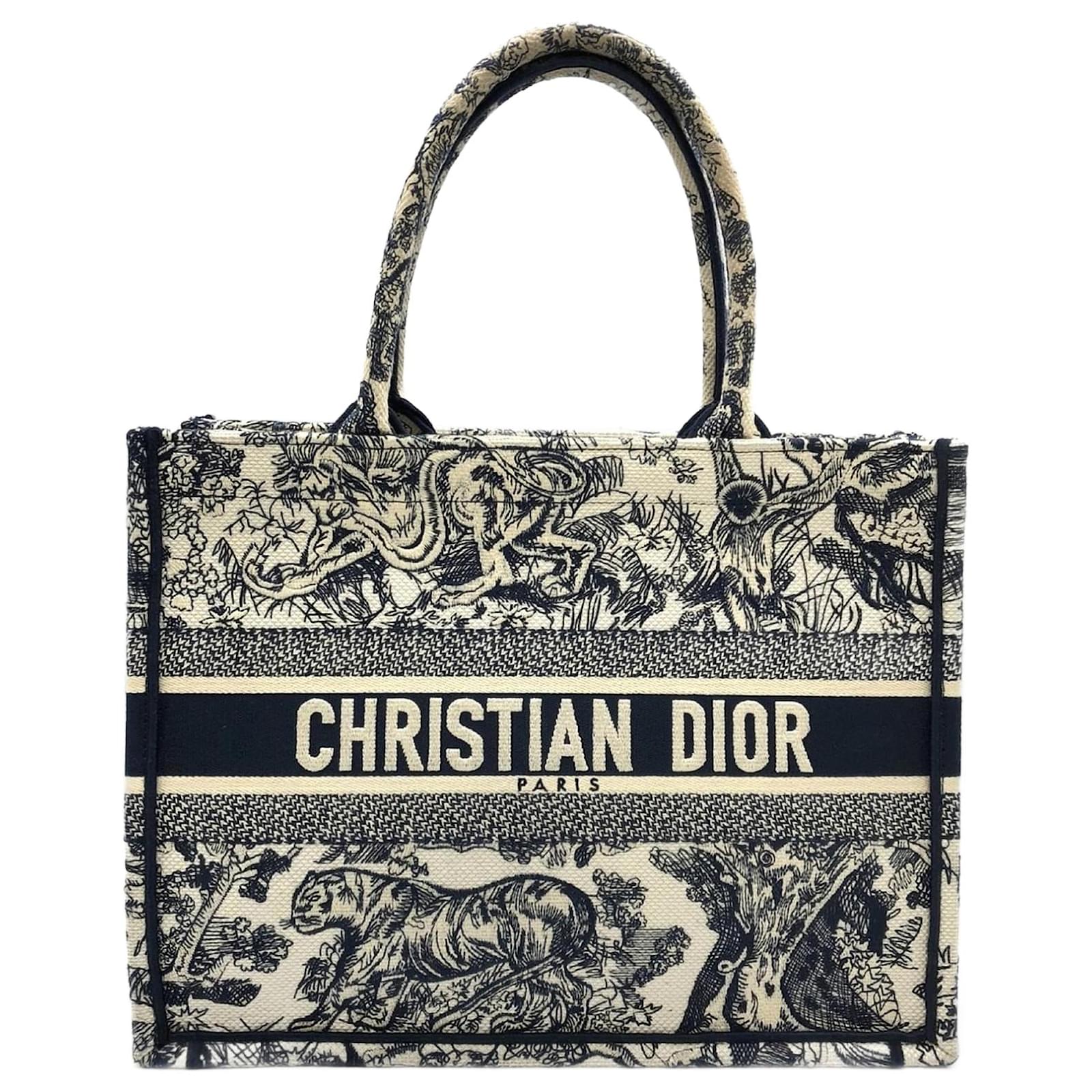 Sac Book Tote Medium Toile de Jouy Sauvage de Christian Dior Bleu